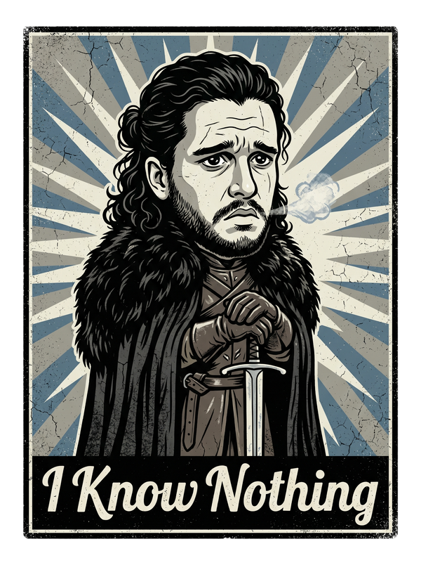 I Know Nothing Brooding Northern Hero Propaganda Tee