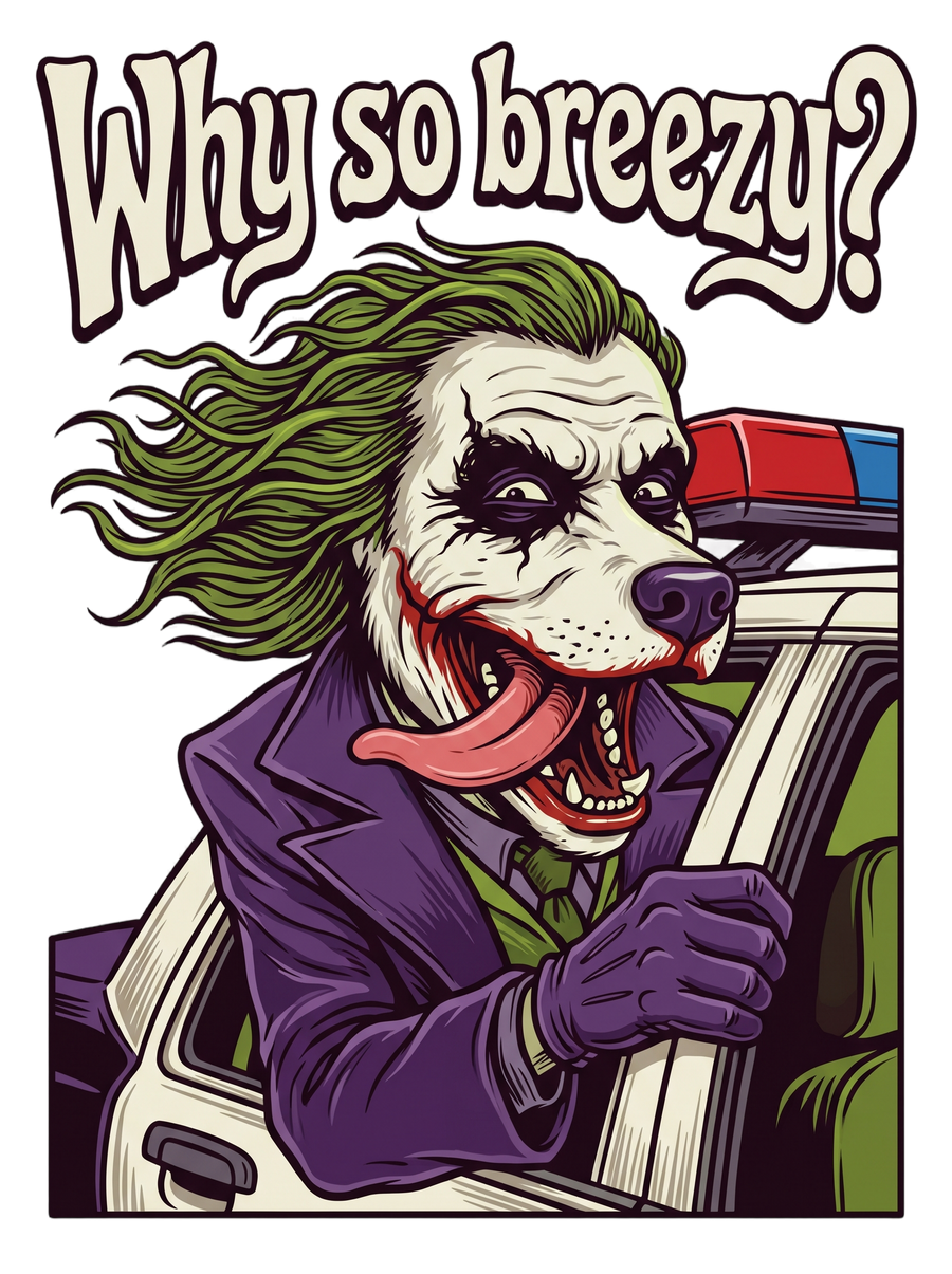 Why So Breezy Clown Villain Joyride Parody Tee