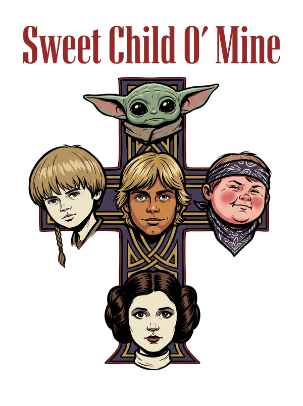 Sweet Child Sci-Fi Rock Cross album Parody Tee
