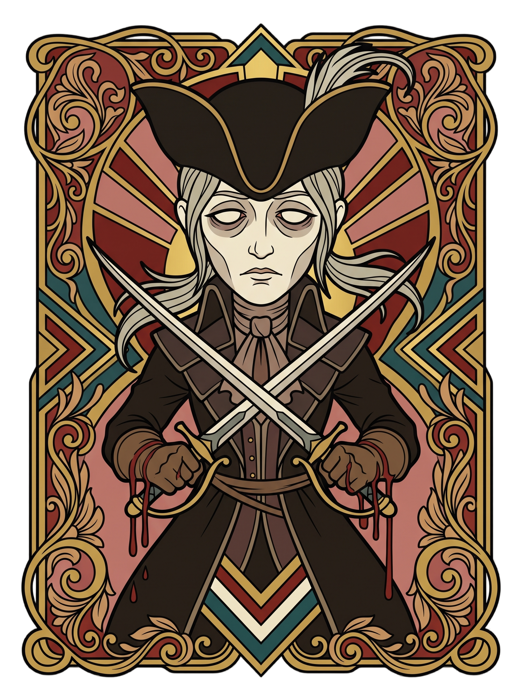 Clocktower Hunter Twin Blades Deco Duel Tee