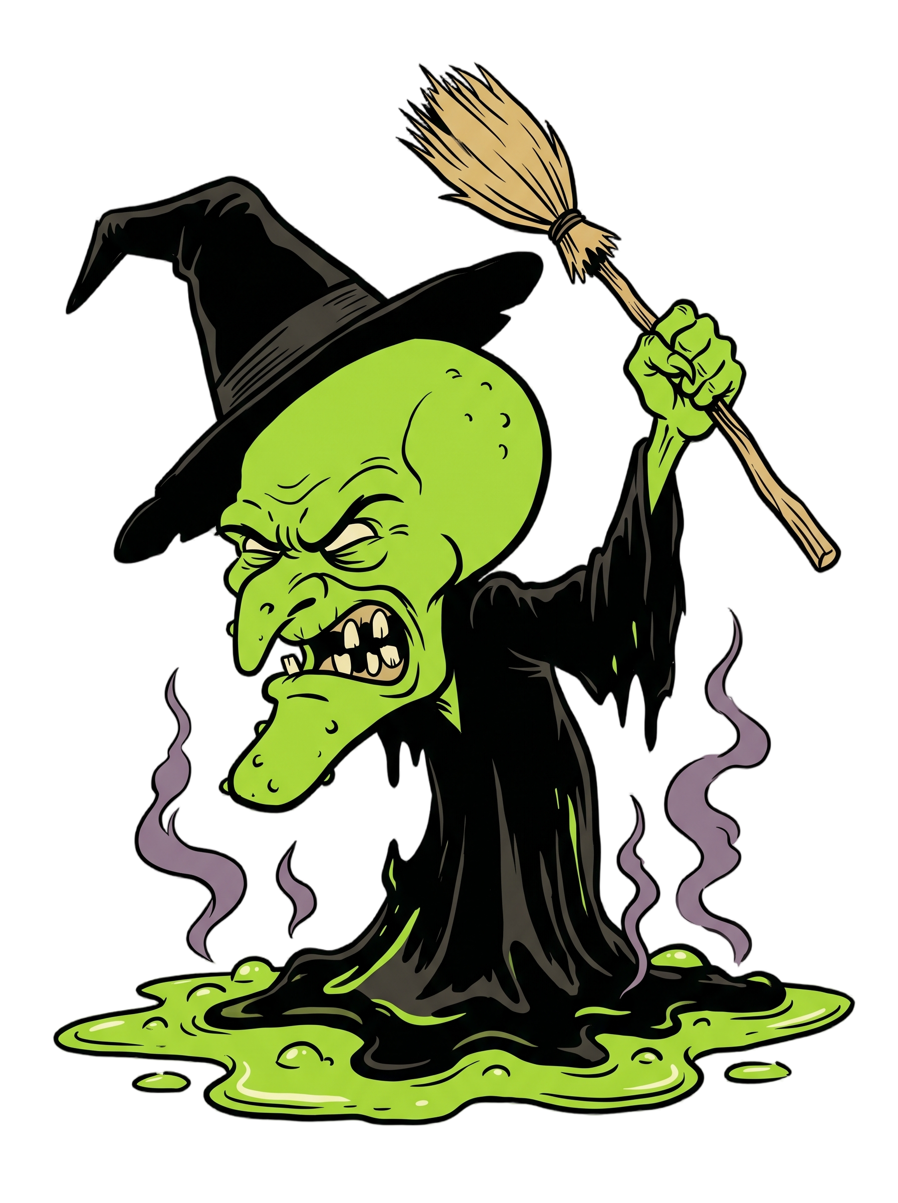 Melting Green Witch Editorial Cartoon Parody Tee
