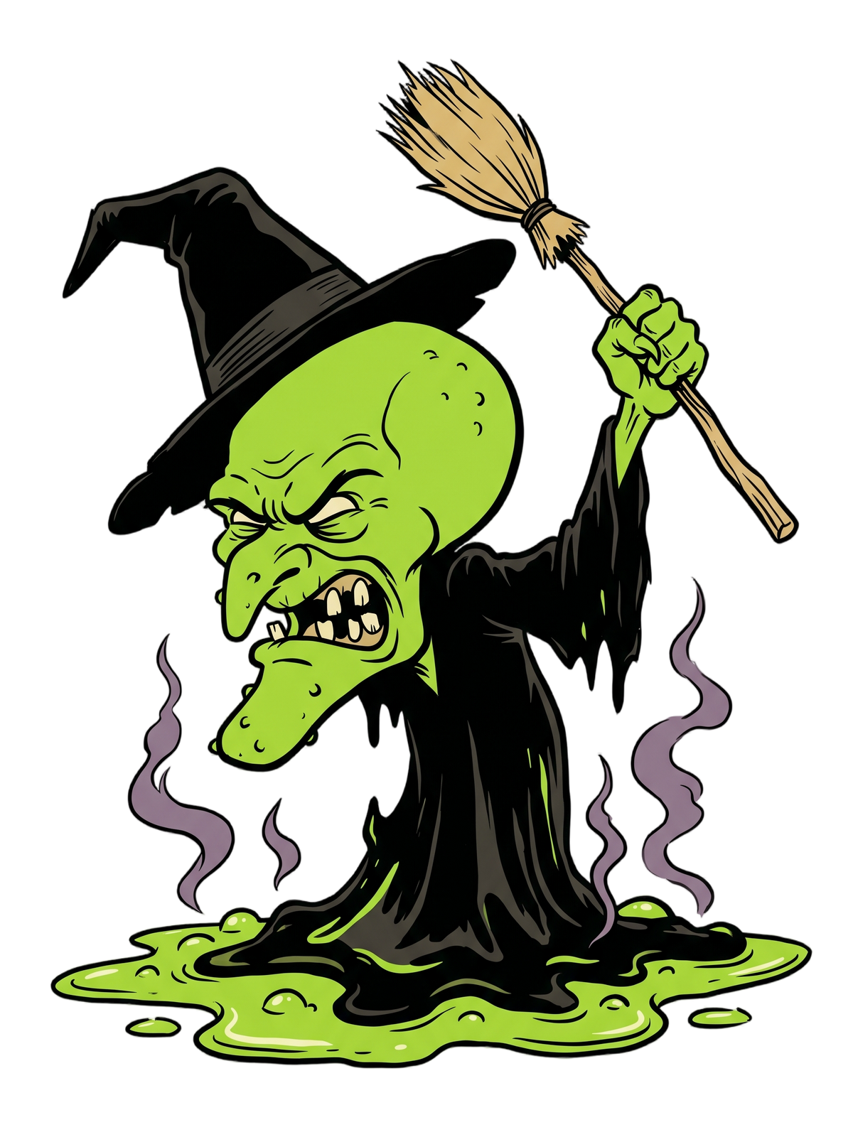 Melting Green Witch Editorial Cartoon Parody Tee