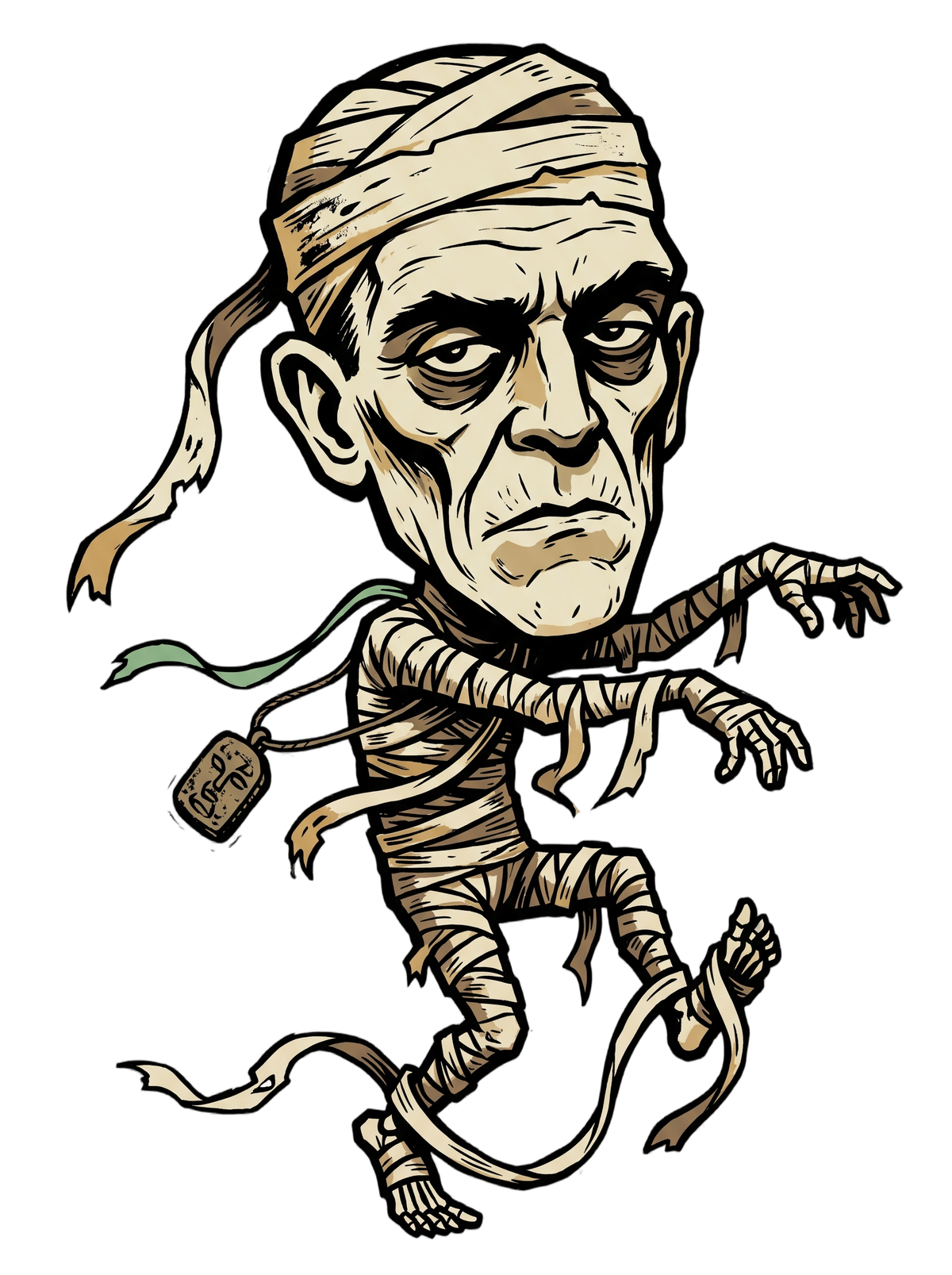 Tripping Mummy Woodcut Vintage Horror Tee