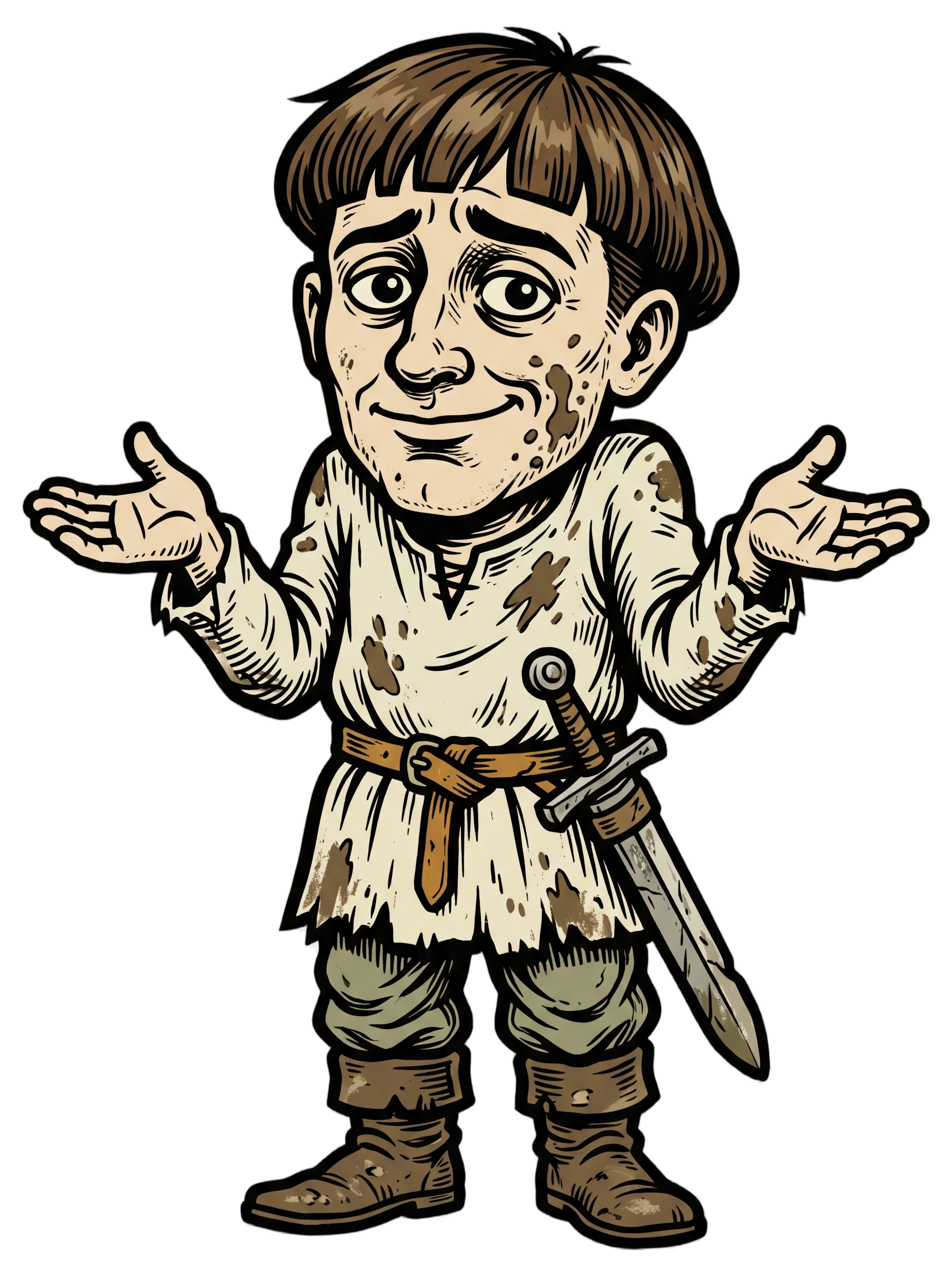 Medieval Peasant Shrug Woodcut Retro RPG Tee