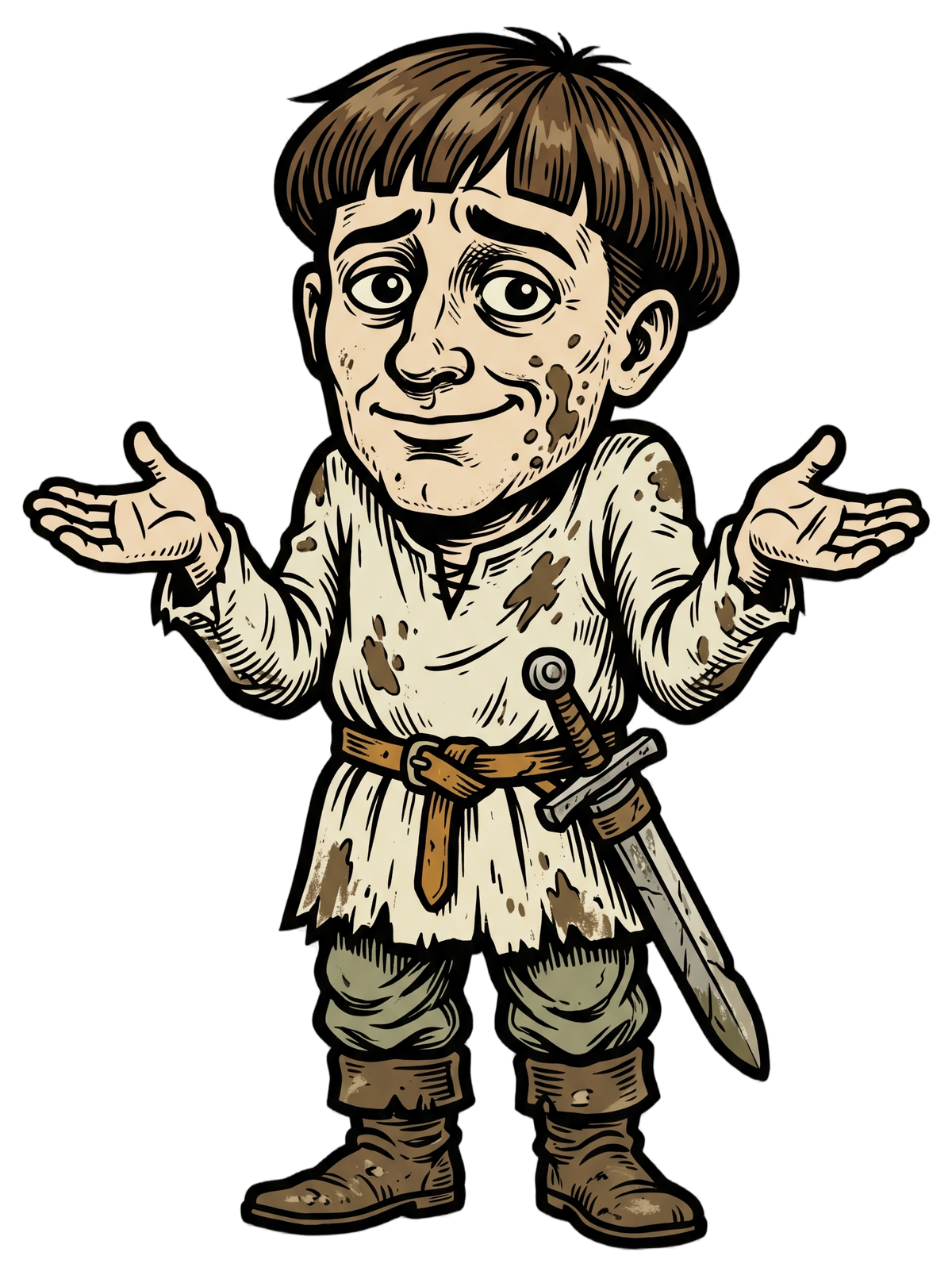 Medieval Peasant Shrug Woodcut Retro RPG Tee
