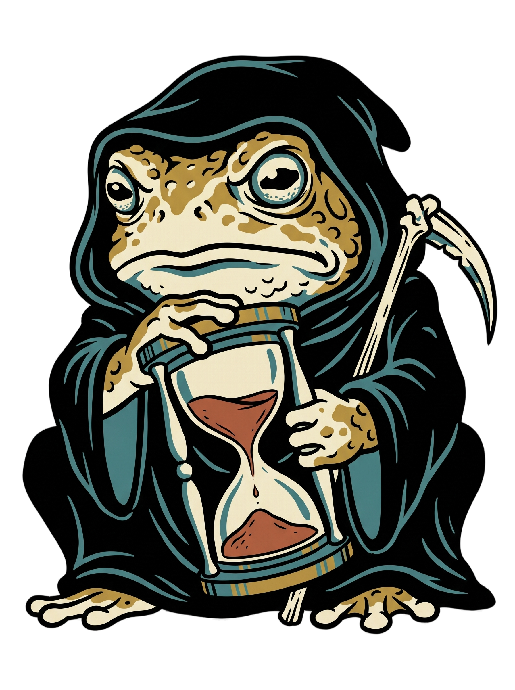 Hooded Toad Reaper Hourglass Macabre Tee — Men's Basic Tee