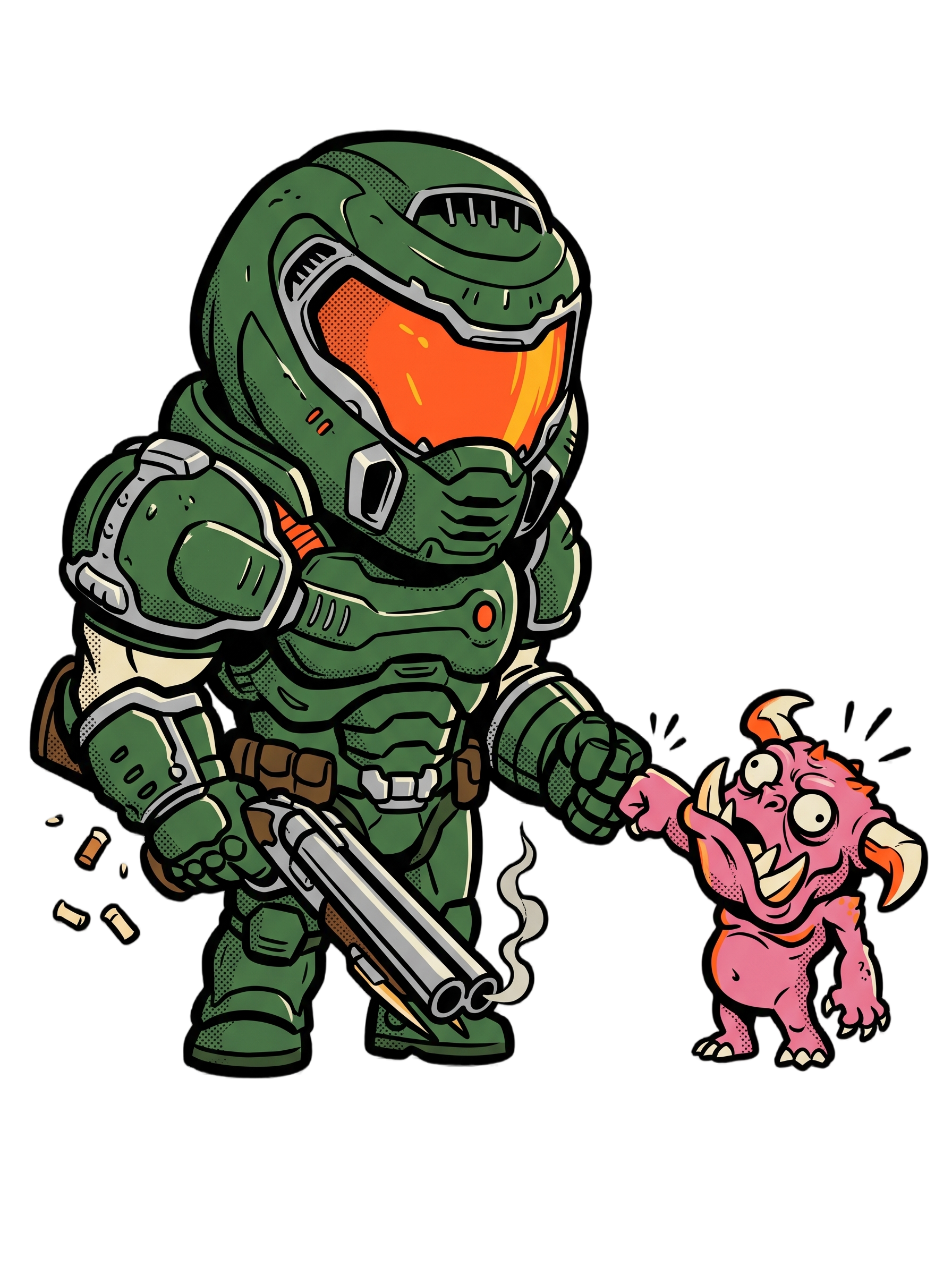 Demon Slayer Fist Bump Retro FPS Comic Tee