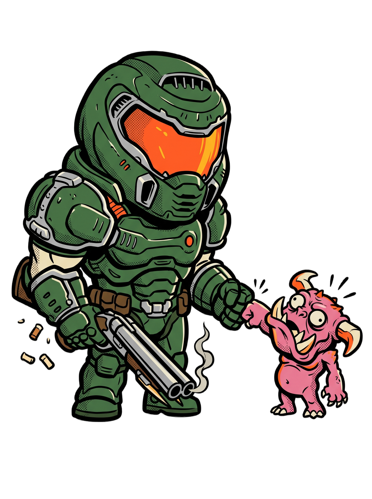 Demon Slayer Fist Bump Retro FPS Comic Tee