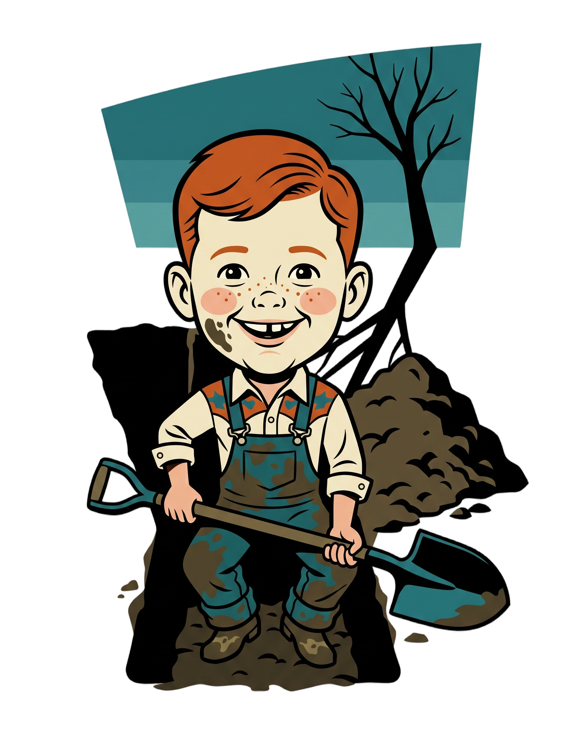 Suspicious Backyard Digger Vintage Poster Tee