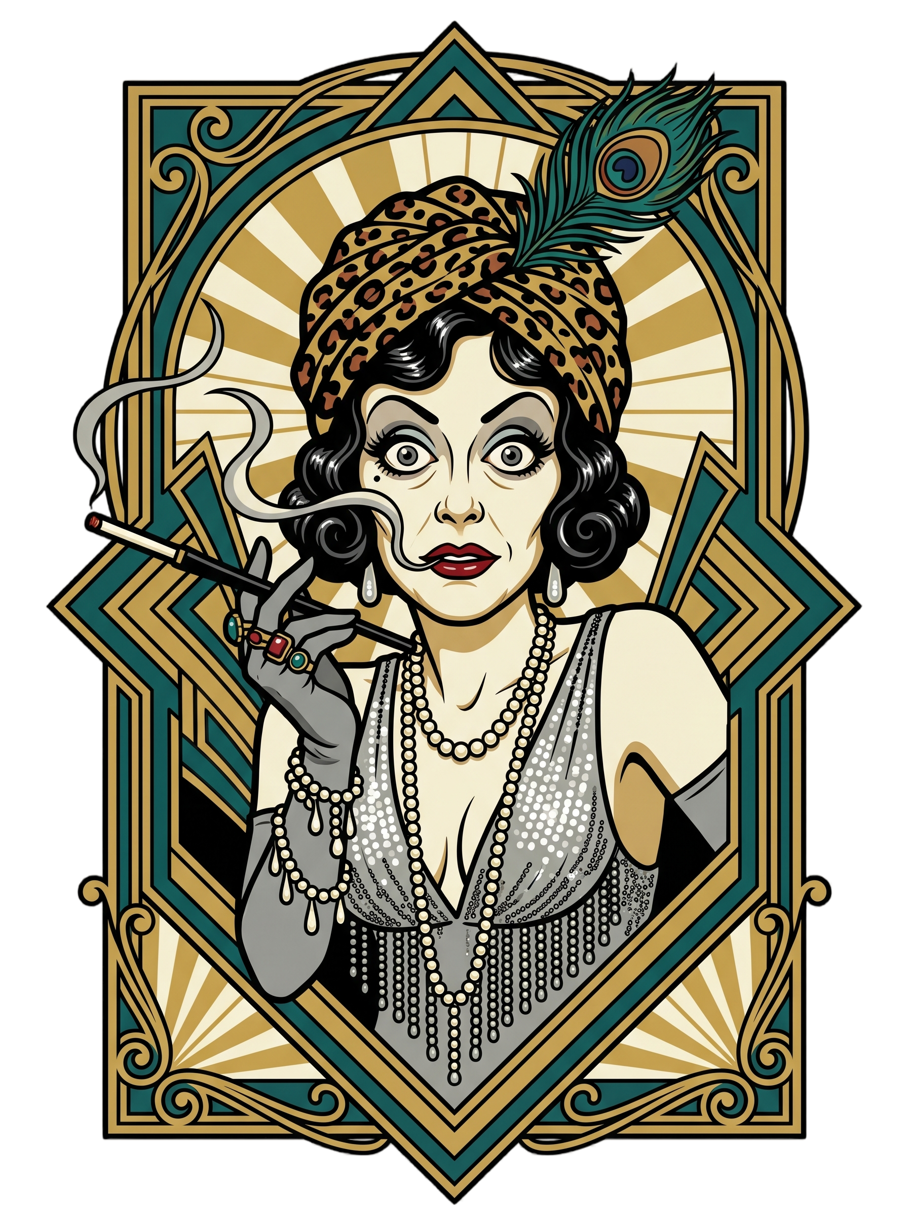Silent Film Diva Art Deco Jazz Age Glamour Tee