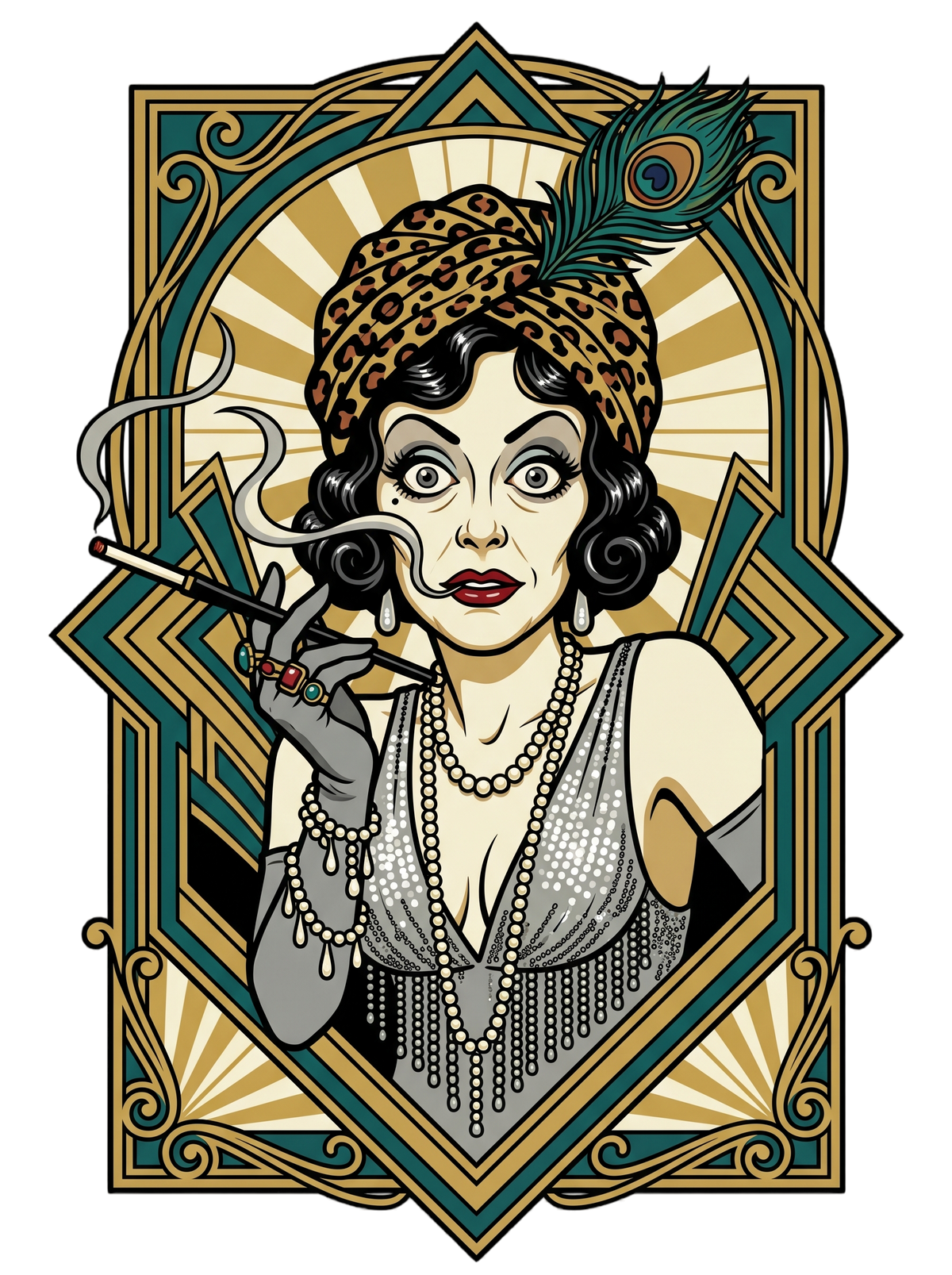 Silent Film Diva Art Deco Jazz Age Glamour Tee
