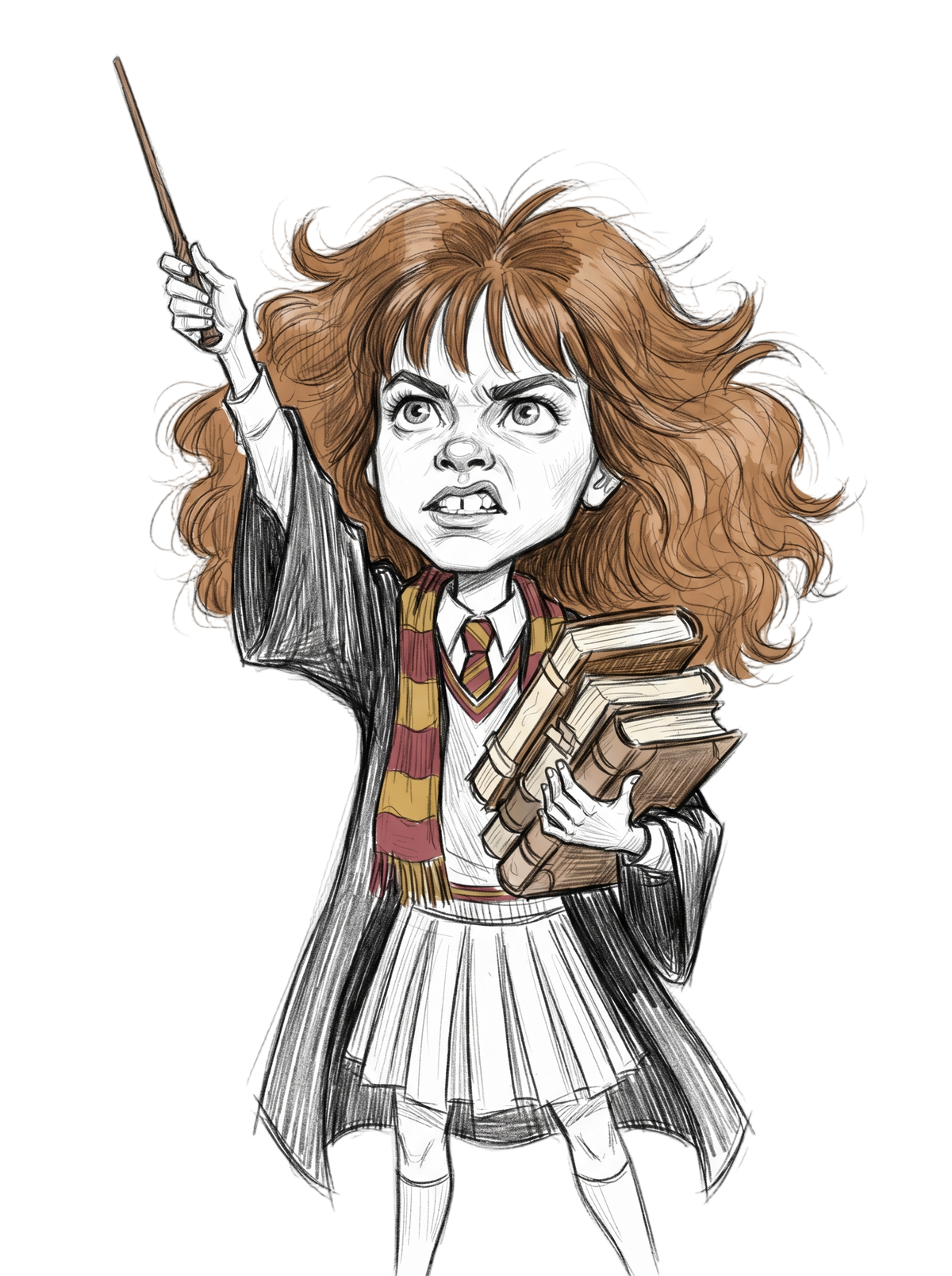 Eager Wizard School Top Student Pencil Sketch Tee