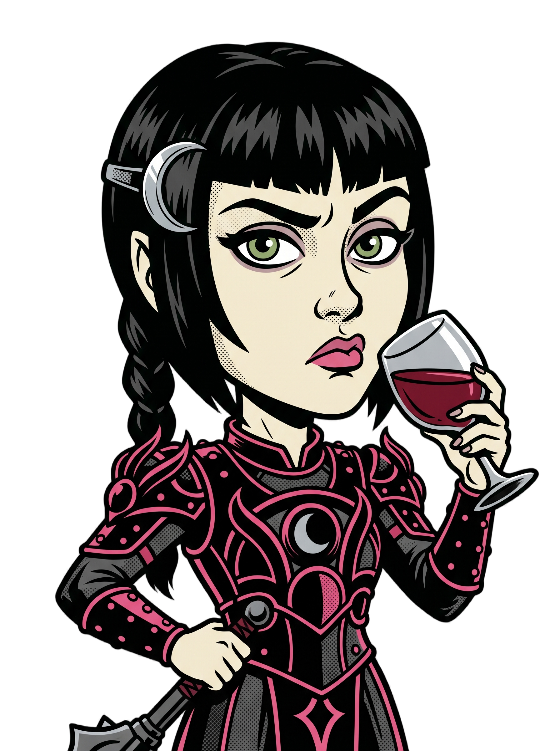 Moody Cleric Wine Judgment Comic Ink RPG Tee