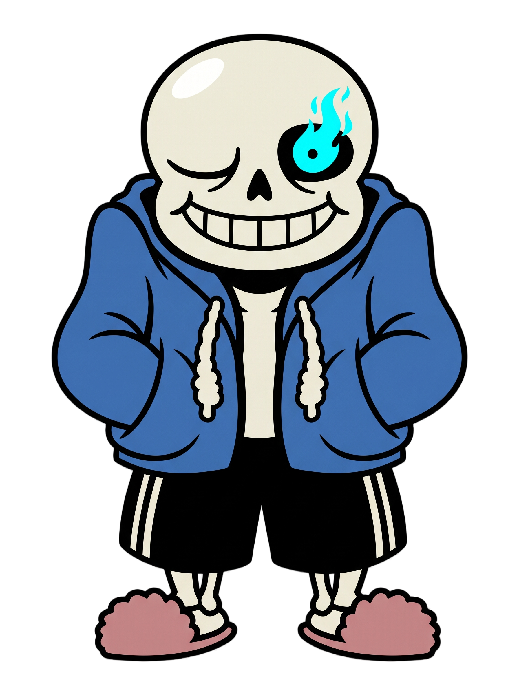 Lazy Skeleton Blue Hoodie Indie RPG Tee