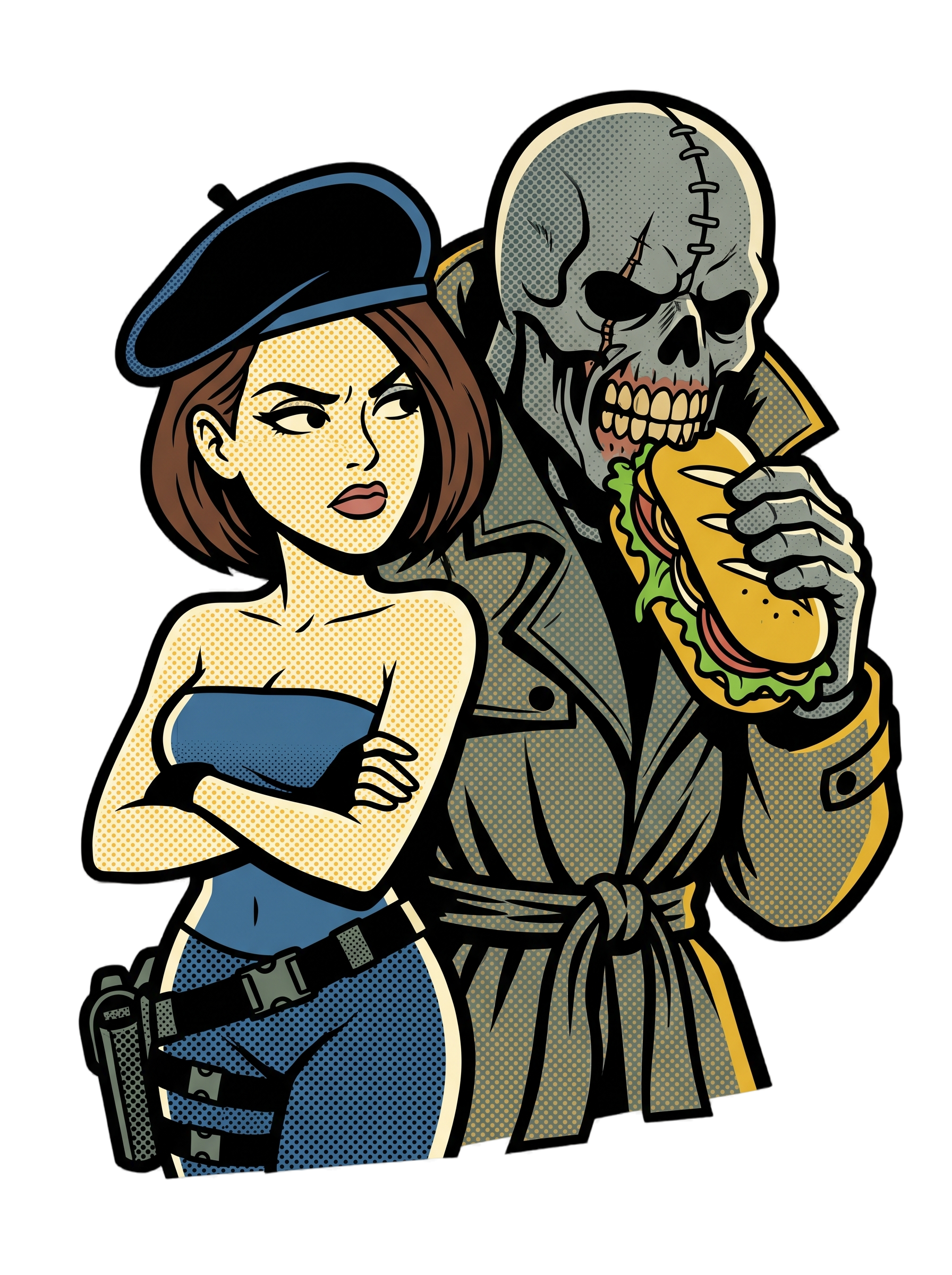 Parisian Beret Survival Horror Sandwich Parody Tee