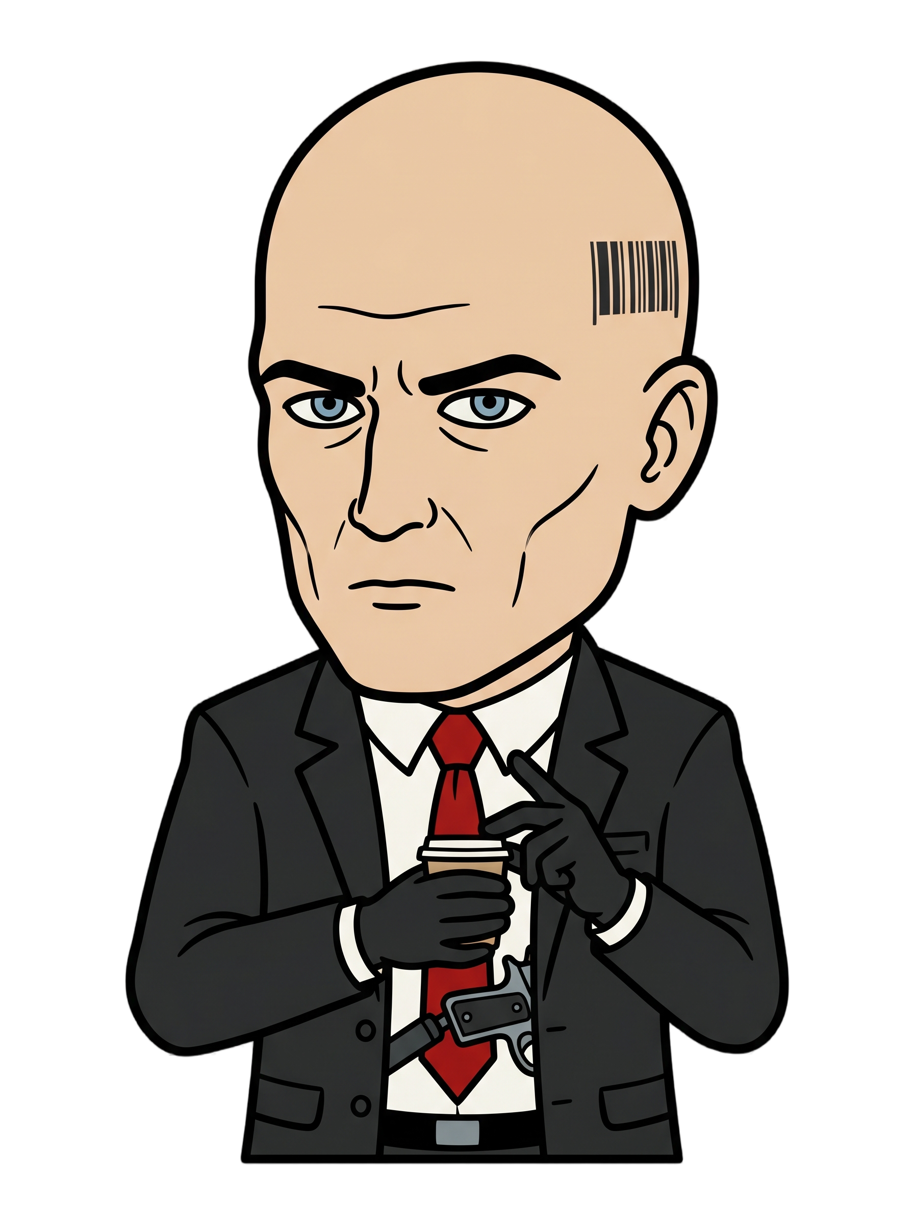 Deadpan Bald Assassin Cappuccino Order Tee
