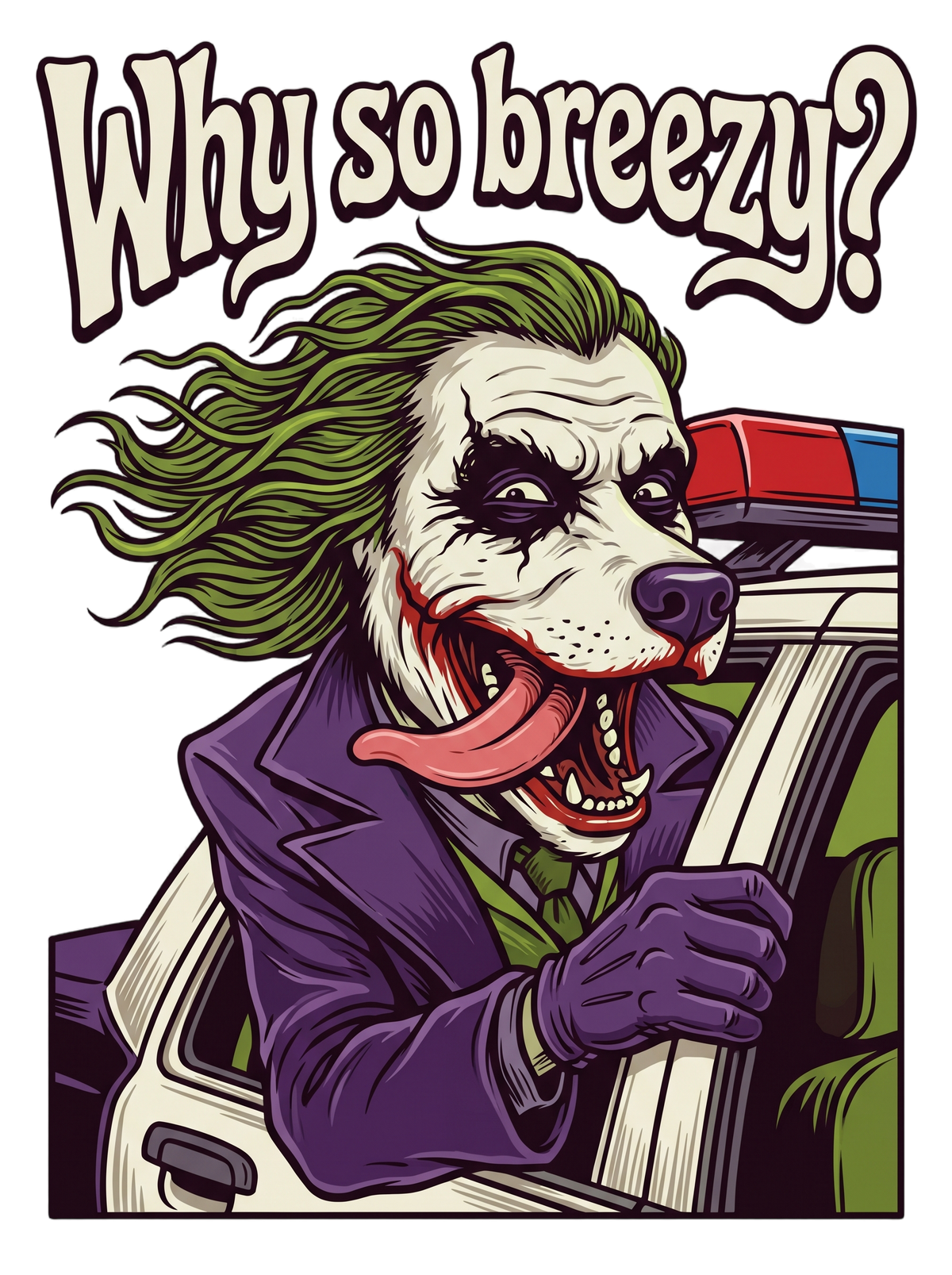Why So Breezy Clown Villain Joyride Parody Tee — Men's Long Sleeve Tee