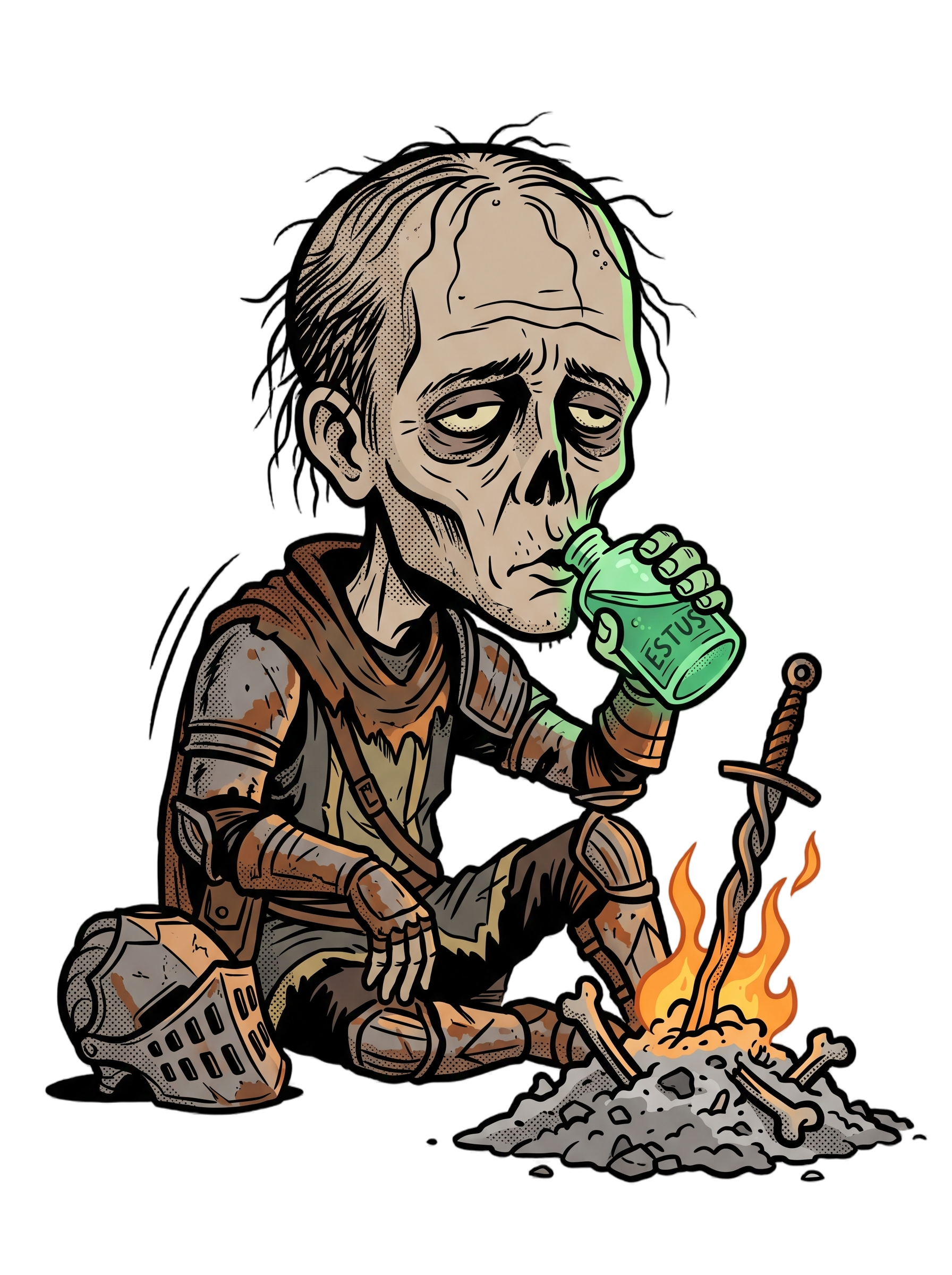 Hollow Knight Bonfire Estus Coffee Soulslike Parody Tee