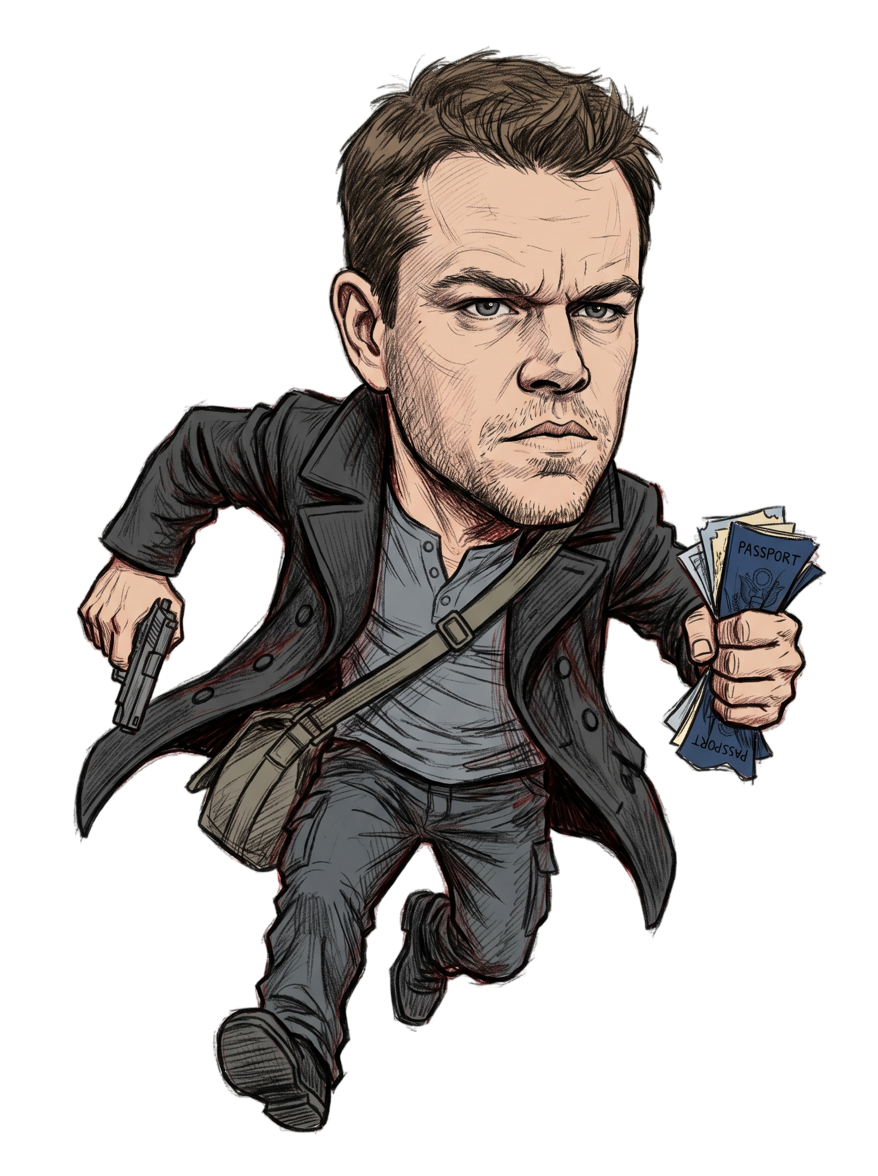 Rogue Agent Rooftop Sprint Pencil Sketch Tee