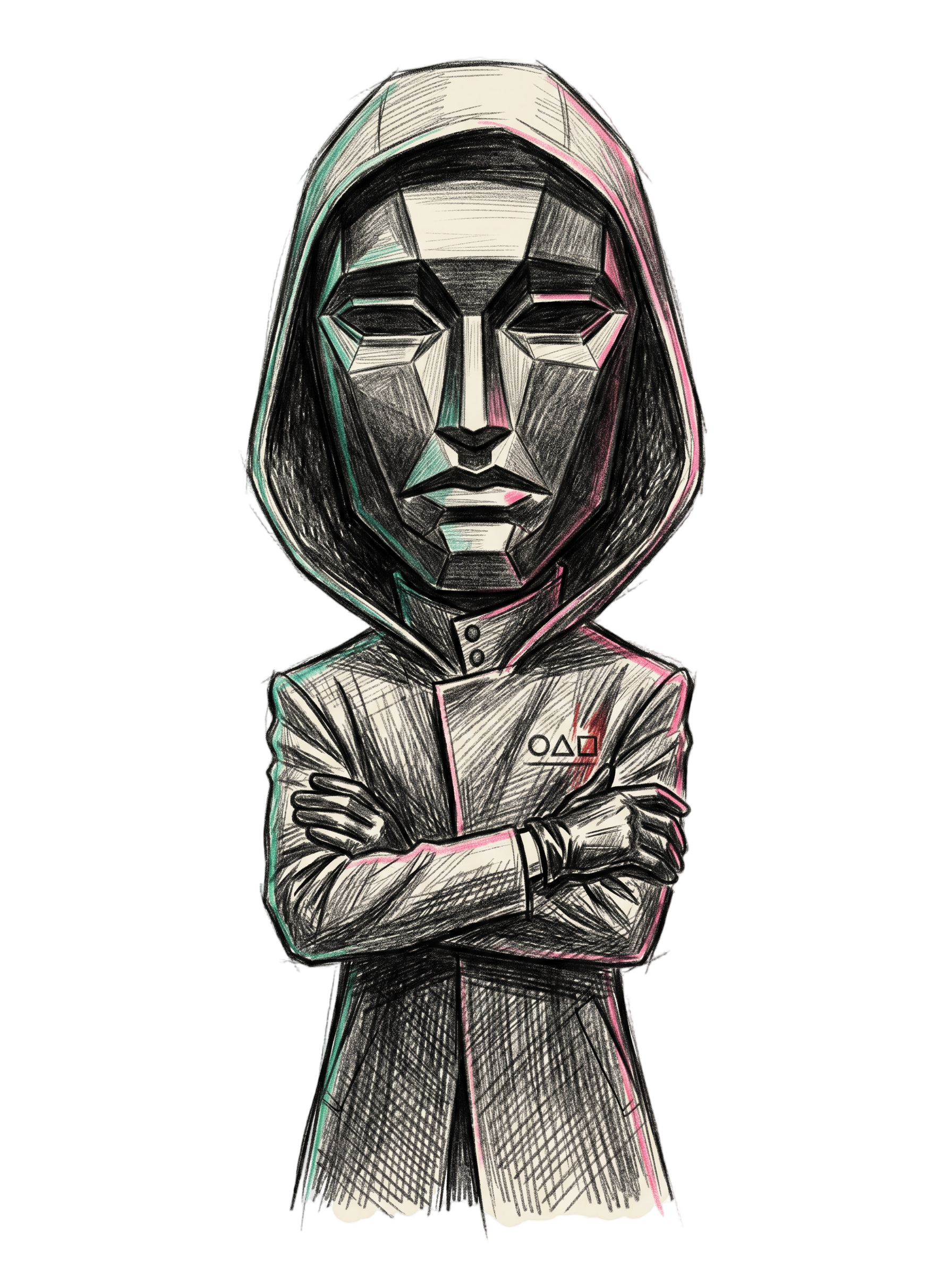 Masked Overseer Hooded Robe Sketch Tee