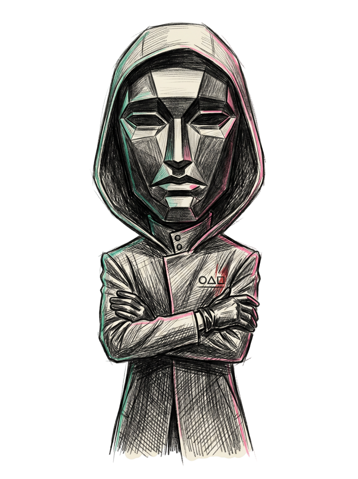 Masked Overseer Hooded Robe Sketch Tee