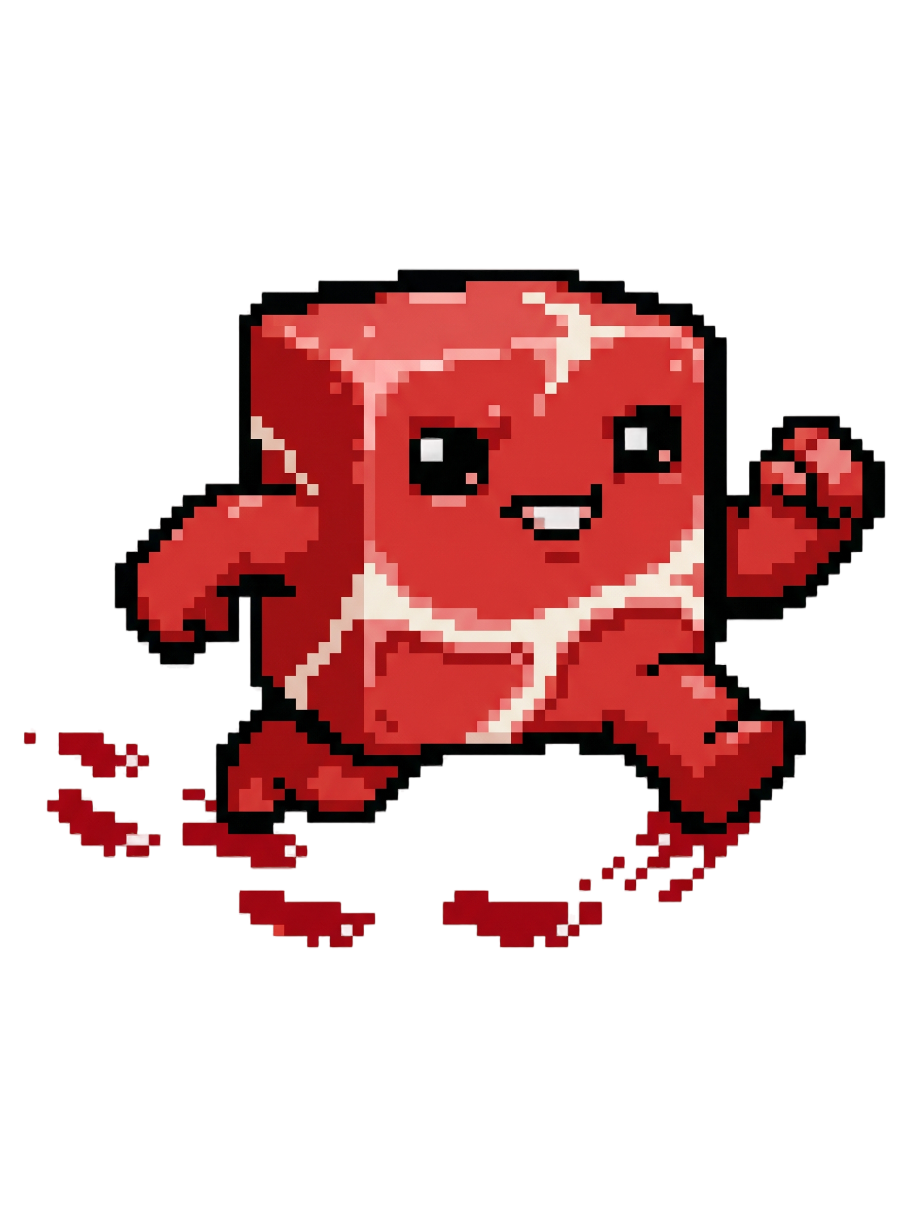 Running Meat Cube 16-Bit Pixel Platformer Tee