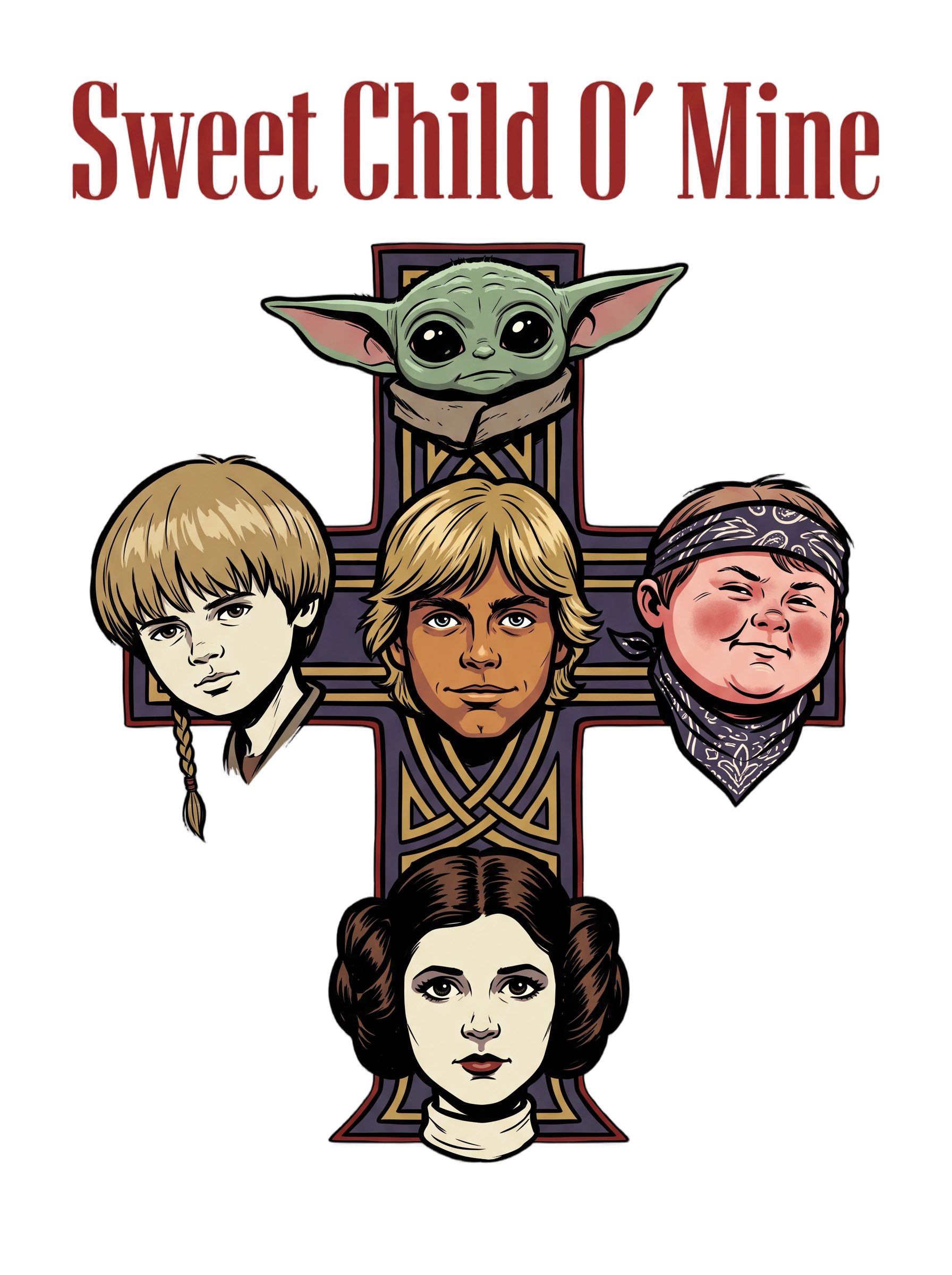 Sweet Child Sci-Fi Rock Cross album Parody Tee