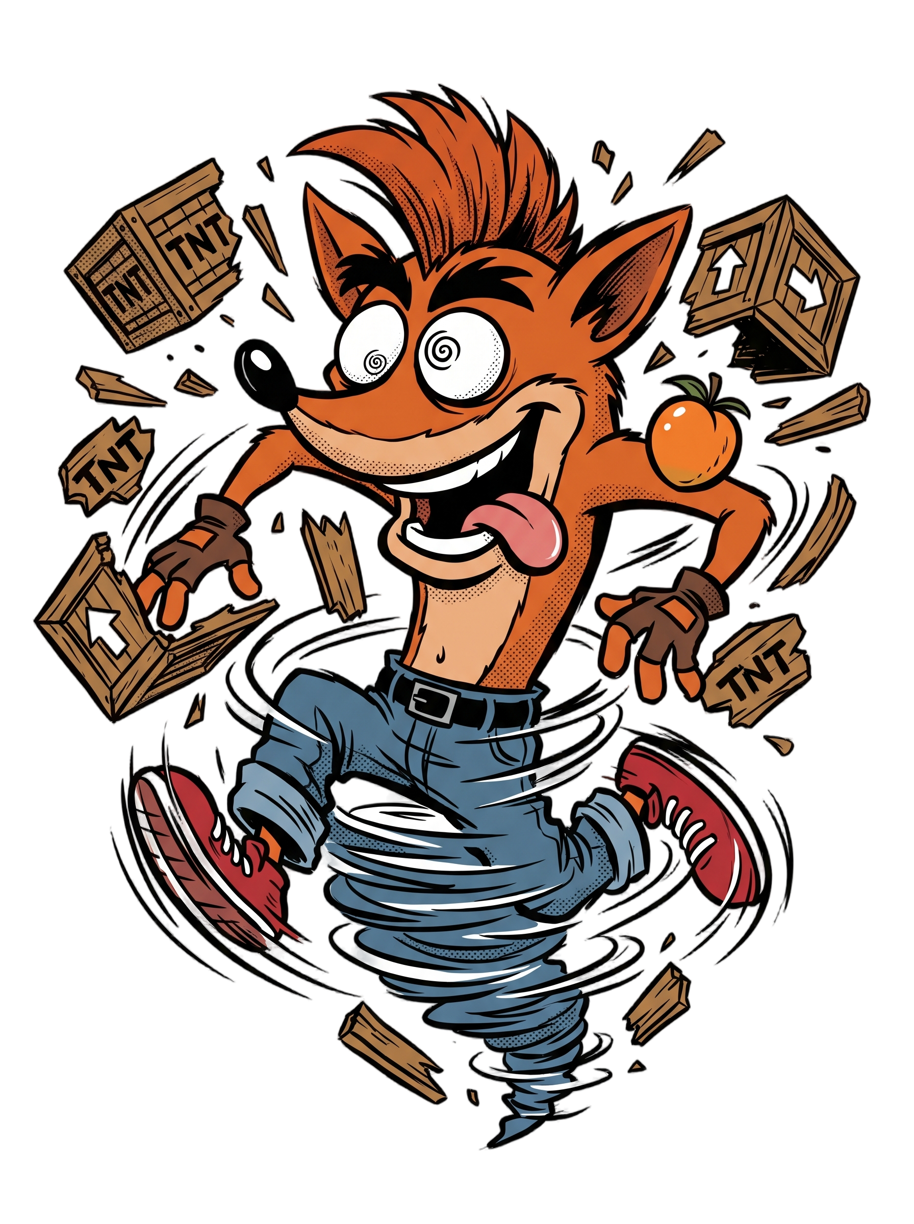 Spin Attack Marsupial Crate Smasher Retro Gaming Tee
