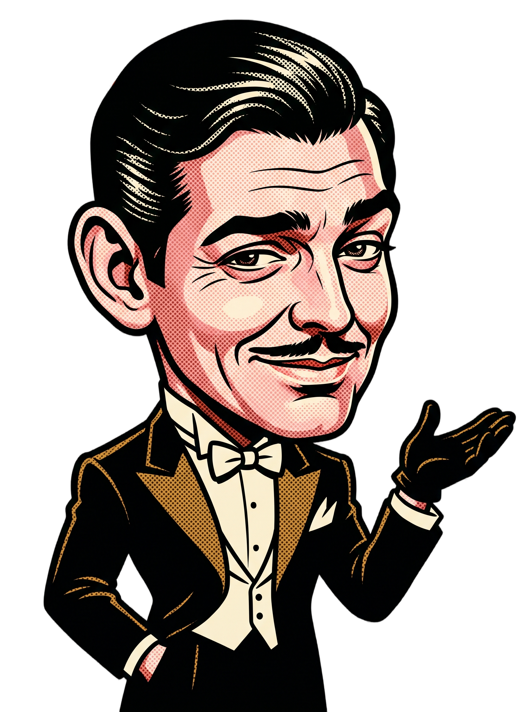 Old Hollywood Smirking Gentleman Pop Art Tee