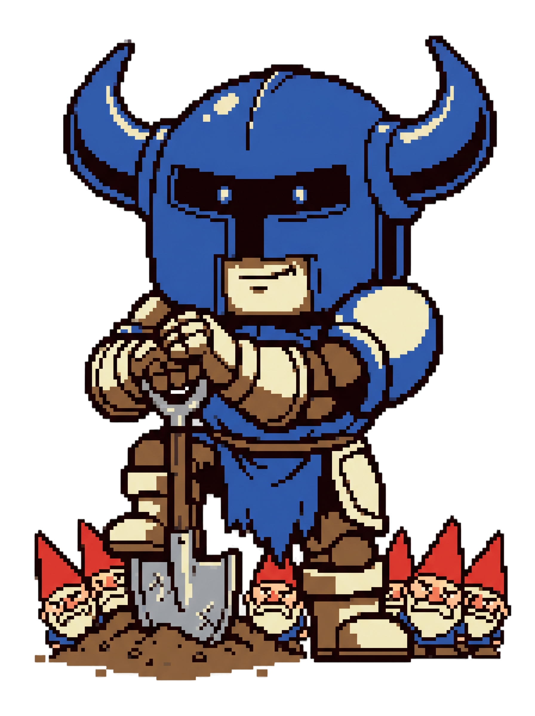 Pixel Knight Gnome Gardener Retro 16-Bit Gaming Tee