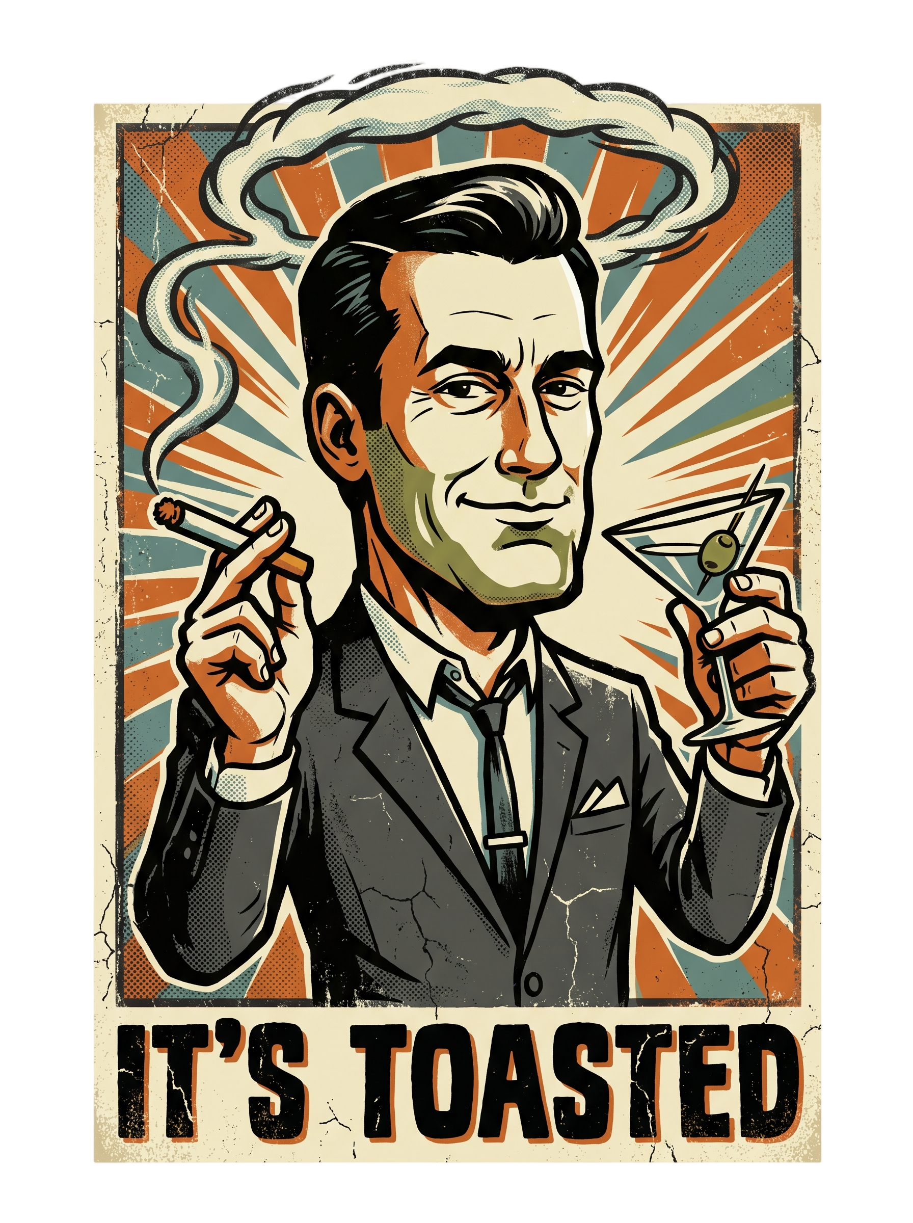 It's Toasted Sixties Ad Man Martini Propaganda Tee