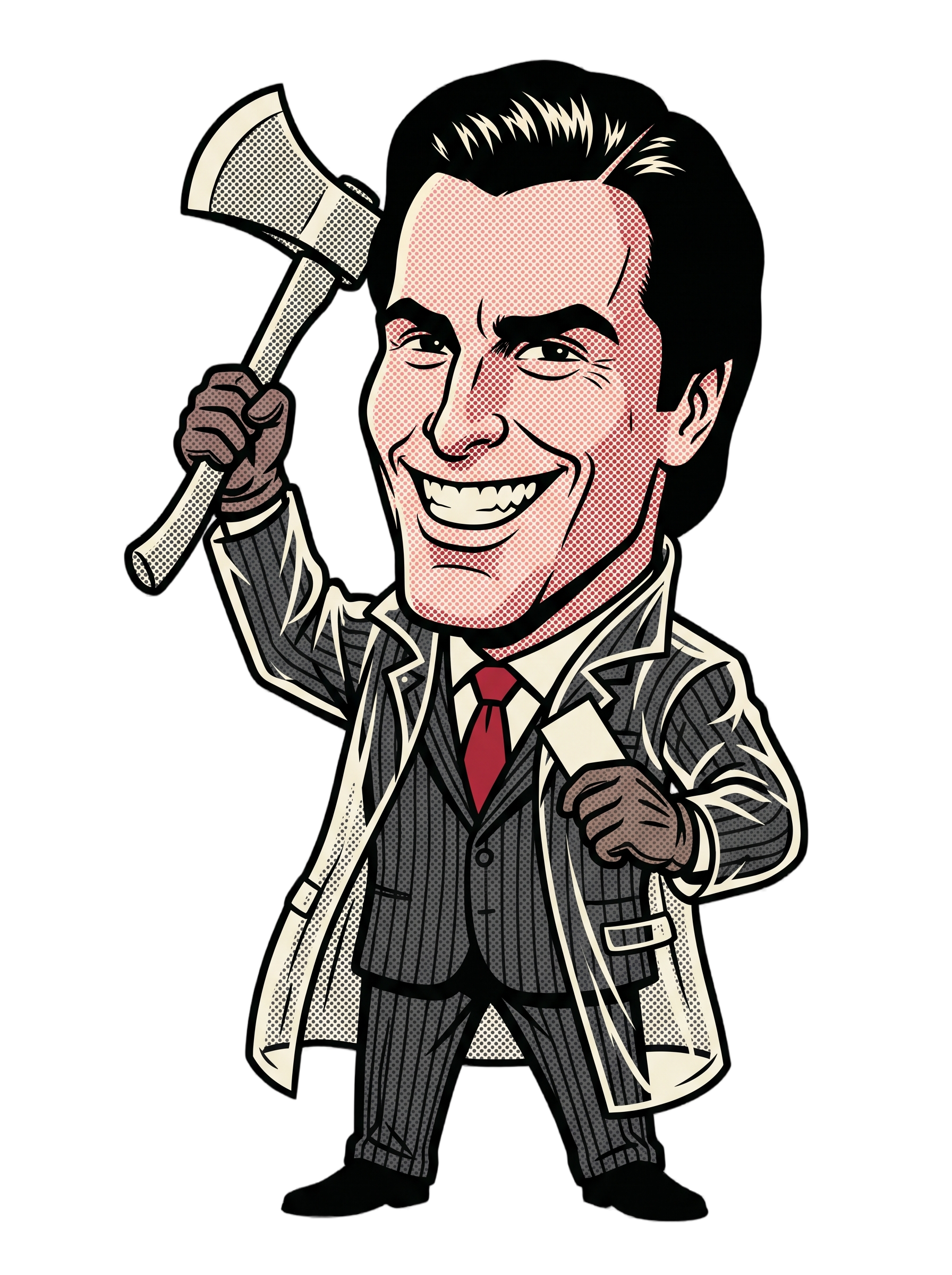 Wall Street Yuppie Axe Killer Pop Art Parody Tee
