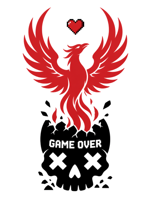 Respawn Firebird Pixel Heart Silhouette Gamer Tee