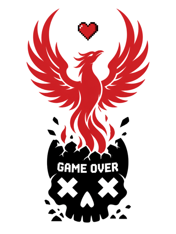 Respawn Firebird Pixel Heart Silhouette Gamer Tee