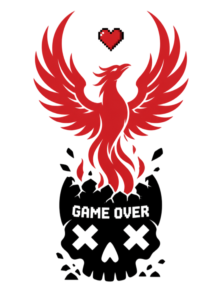 Respawn Firebird Pixel Heart Silhouette Gamer Tee