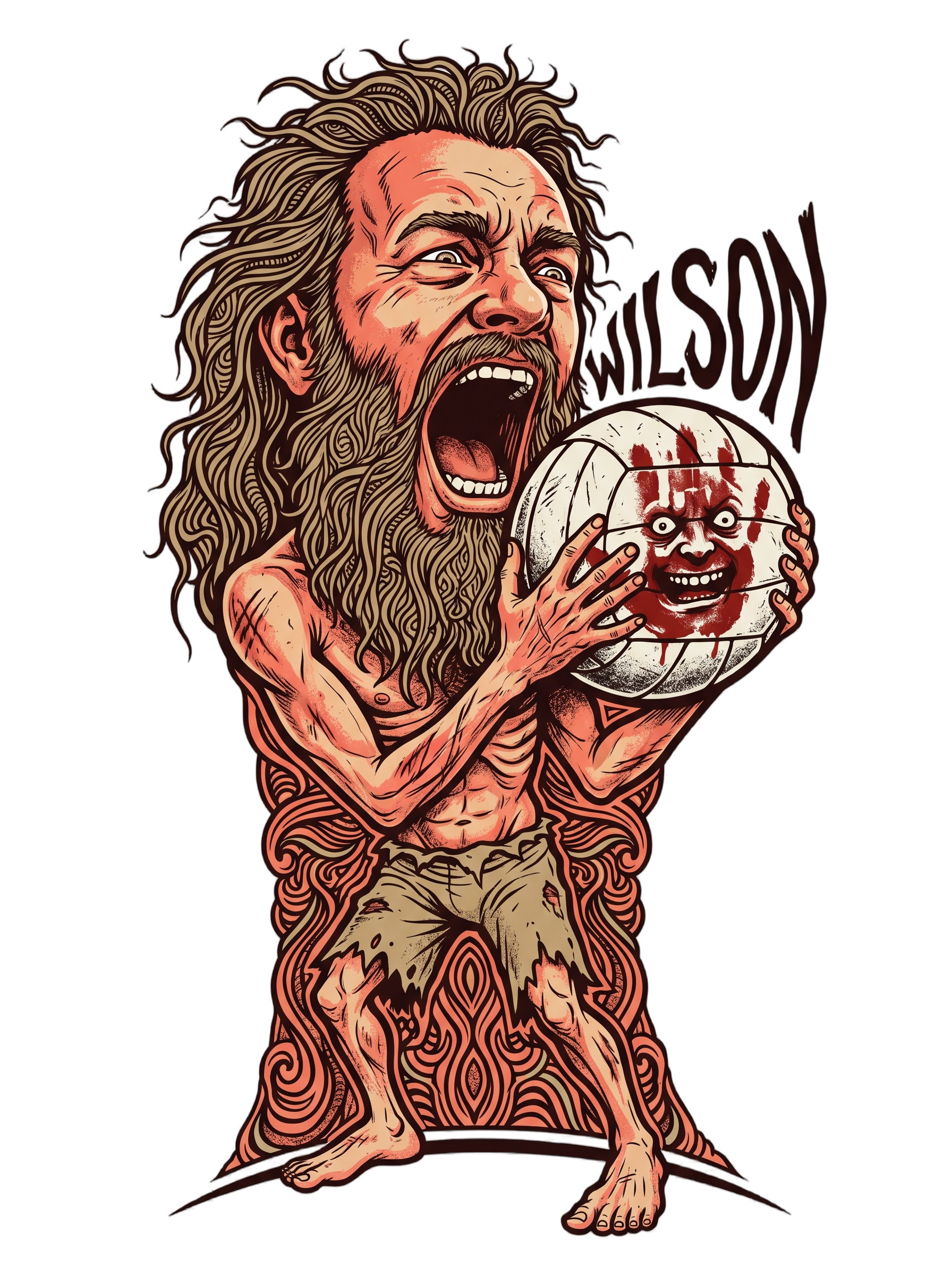 Stranded Castaway Volleyball Scream Gig Poster Tee — Men's Basic Tee