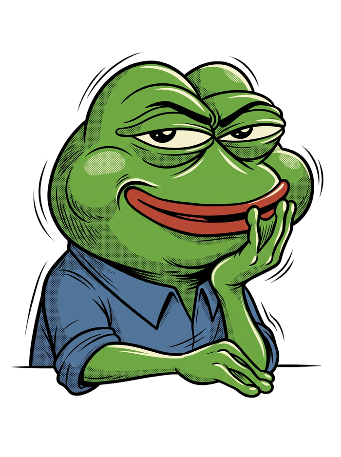 Smug Manga Frog Chin Rest Meme Graphic T-Shirt