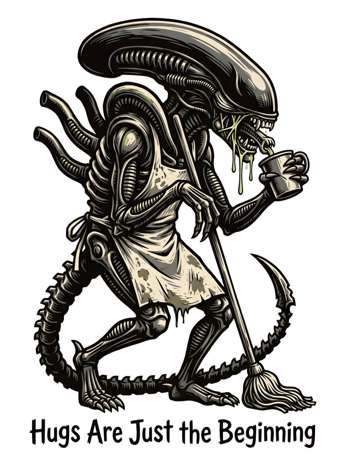 Night Shift Janitor Space Monster Coffee Break Tee