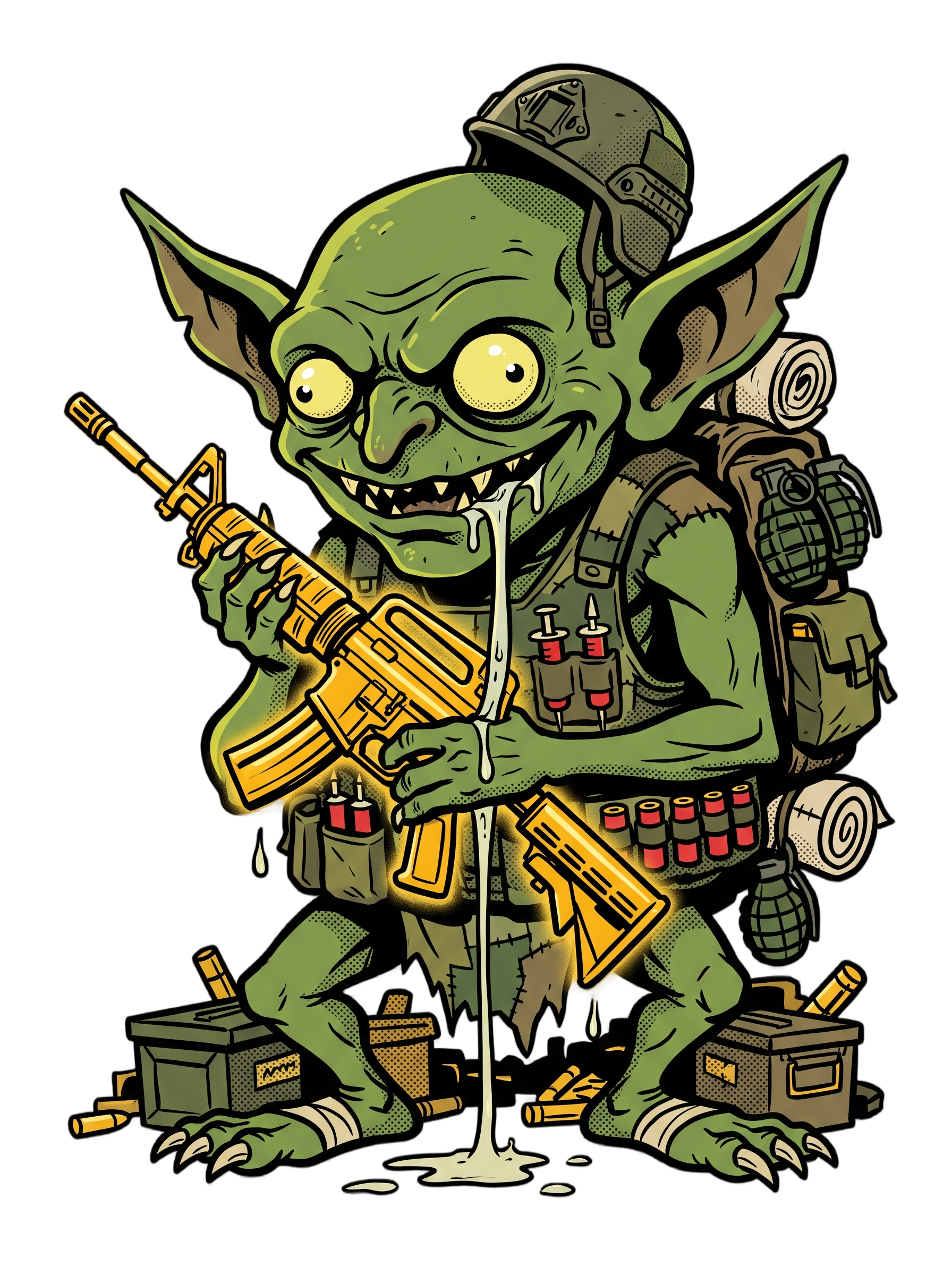 Loot Gremlin Gold Rifle Battle Royale Gamer Tee