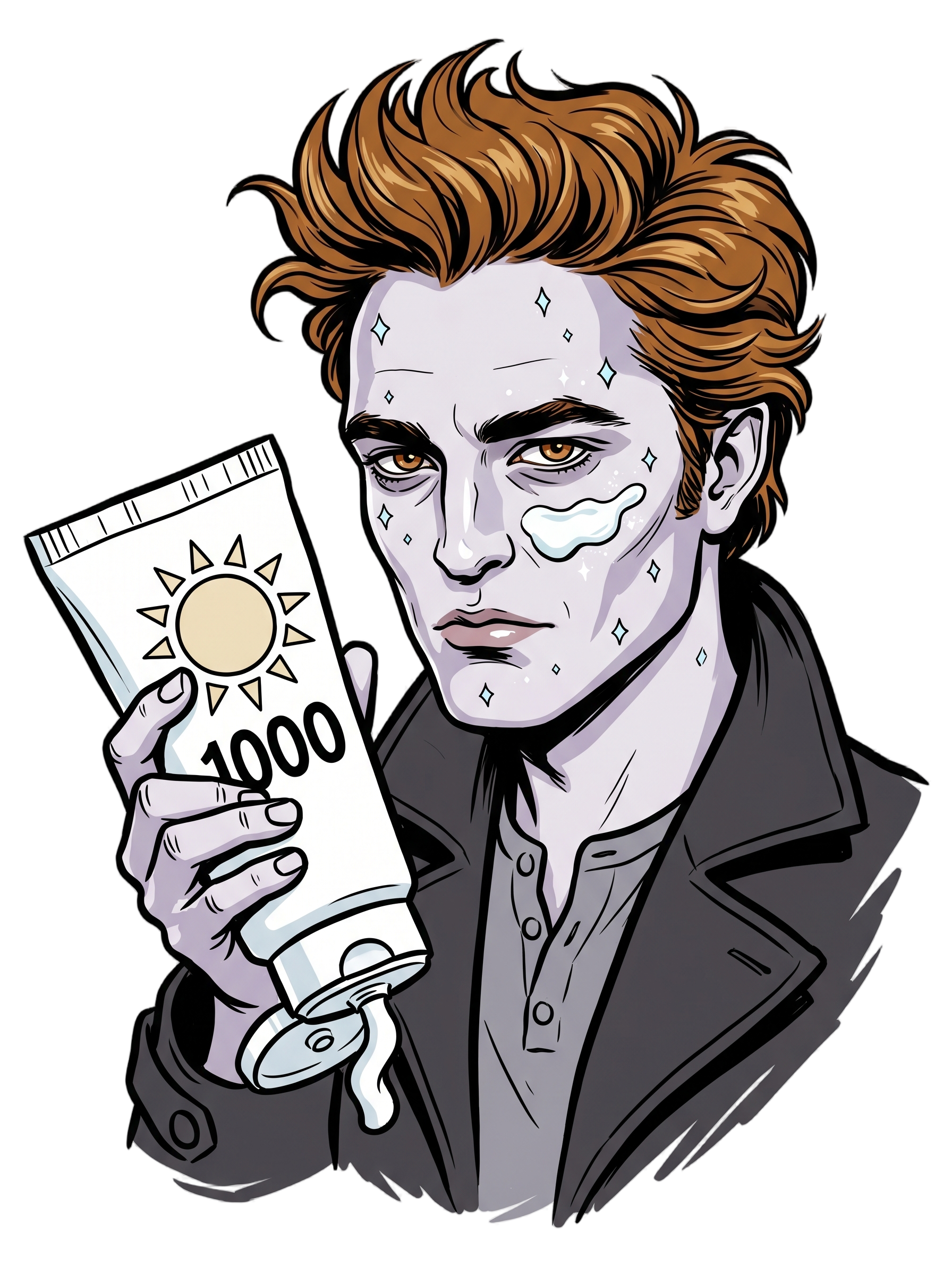 Sparkling Vampire SPF 1000 Sunscreen Parody Tee