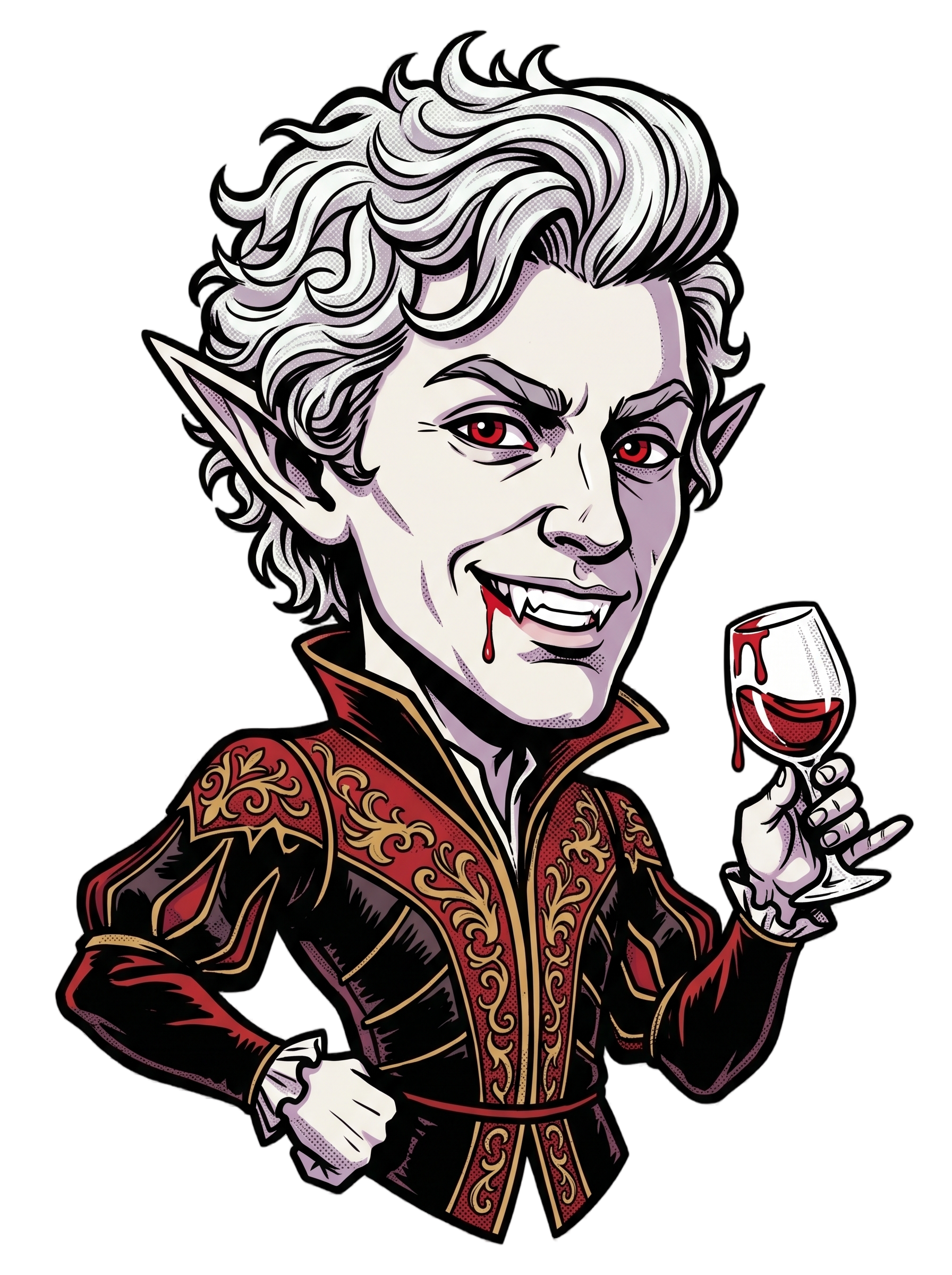 Smug Vampire Elf Rogue Comic Ink Tee