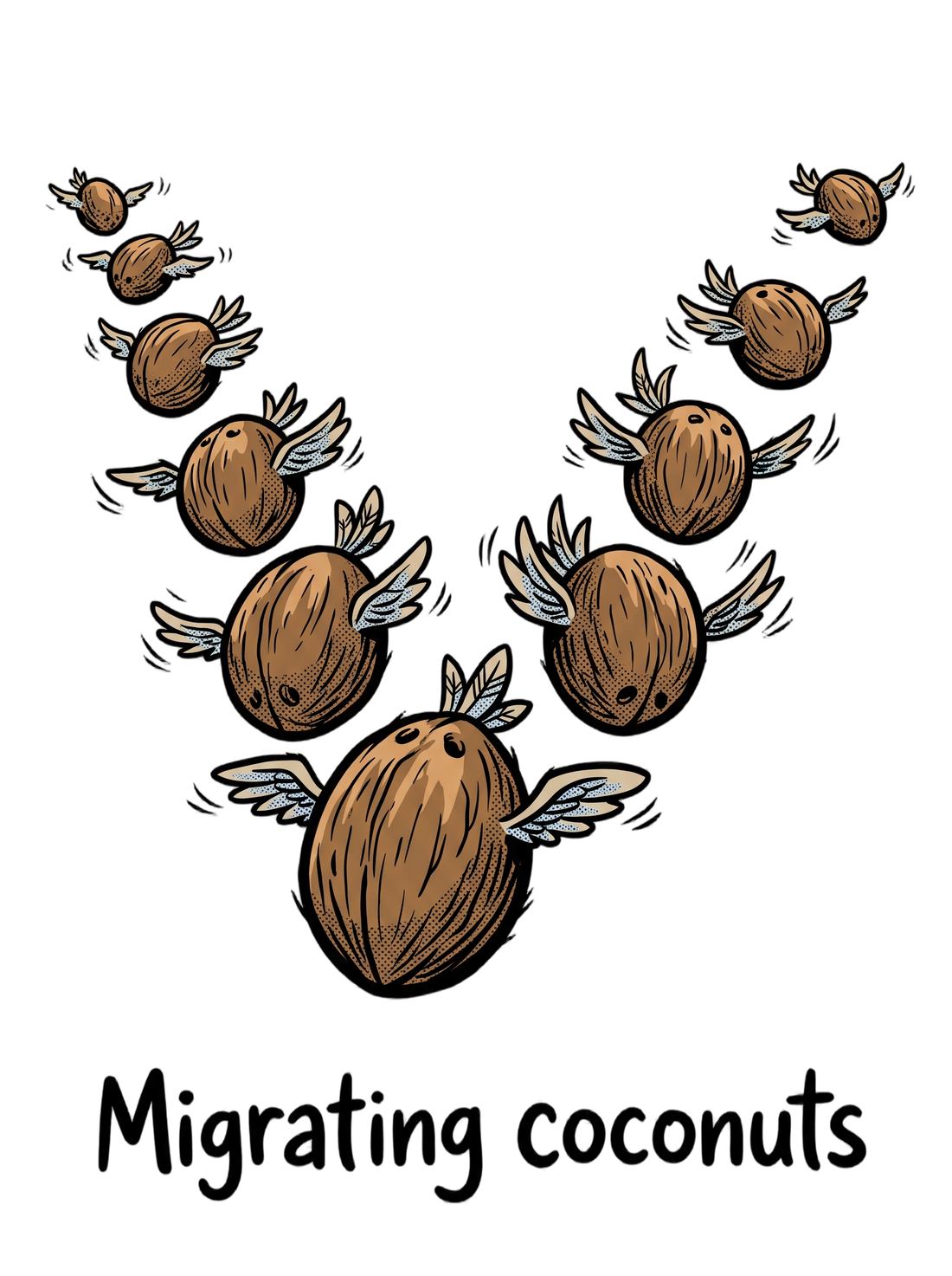 Migrating Coconuts V Formation Absurd Comedy Tee