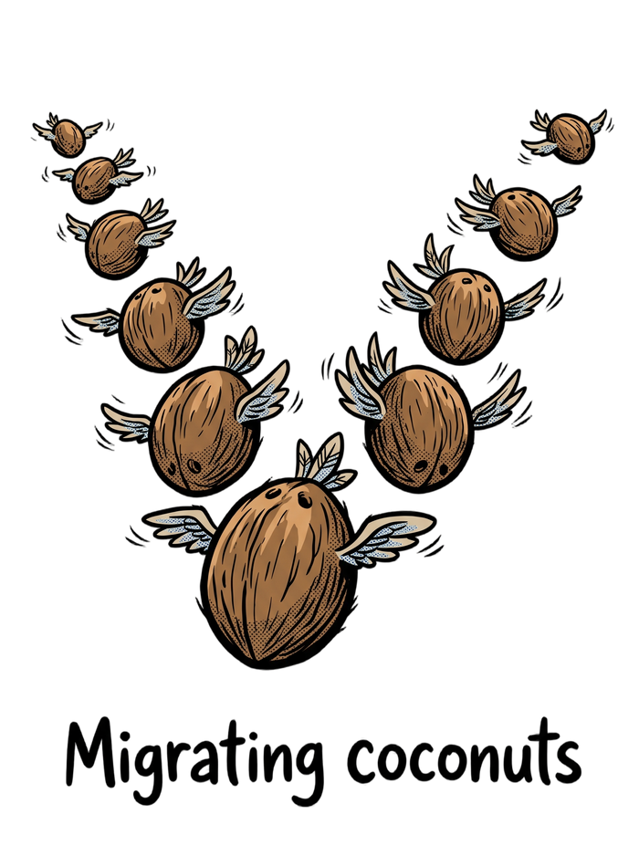 Migrating Coconuts V Formation Absurd Comedy Tee