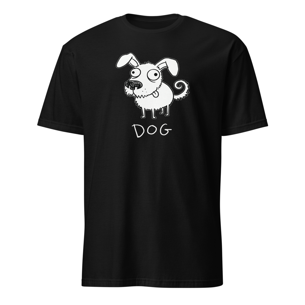 Bad Drawing Of A Dog Funny Doodle Tee — black front view