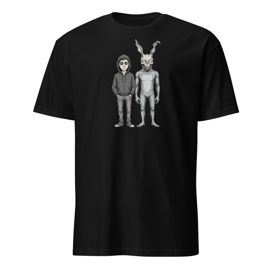 Doomed Teen and Demon Rabbit Sketch Cult Horror Tee