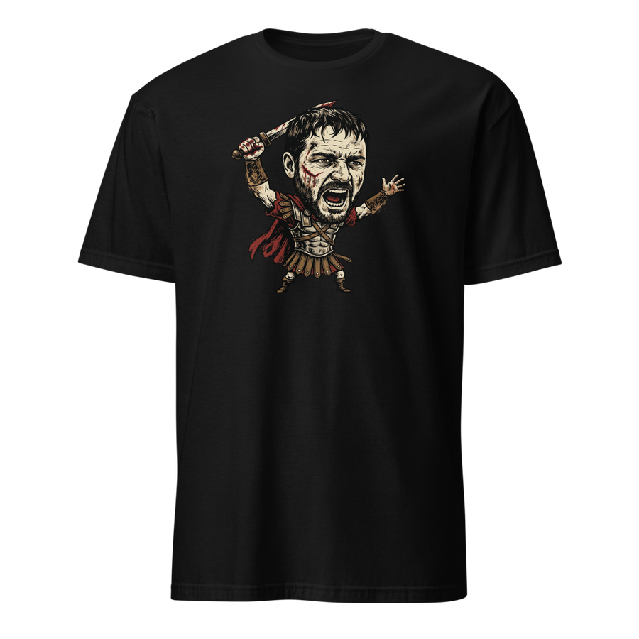 Arena Champion Woodcut Roman Warrior Roar Tee