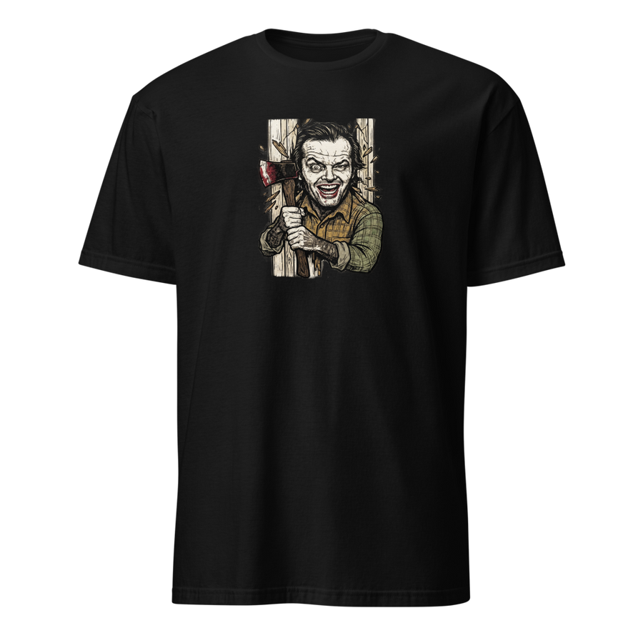Axe Maniac Door Breach Blackwork Horror Tee