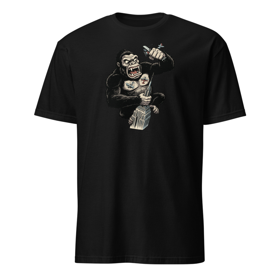 Giant Ape Skyscraper Biplane Smash Comic Tee