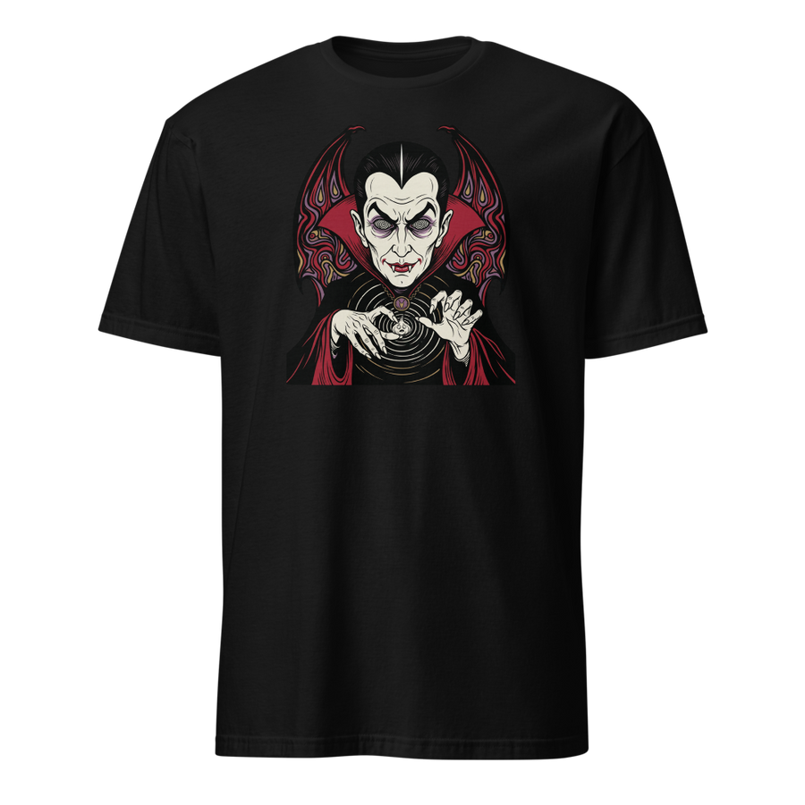 Caped Count Hypnotizes Garlic Psychedelic Horror Tee