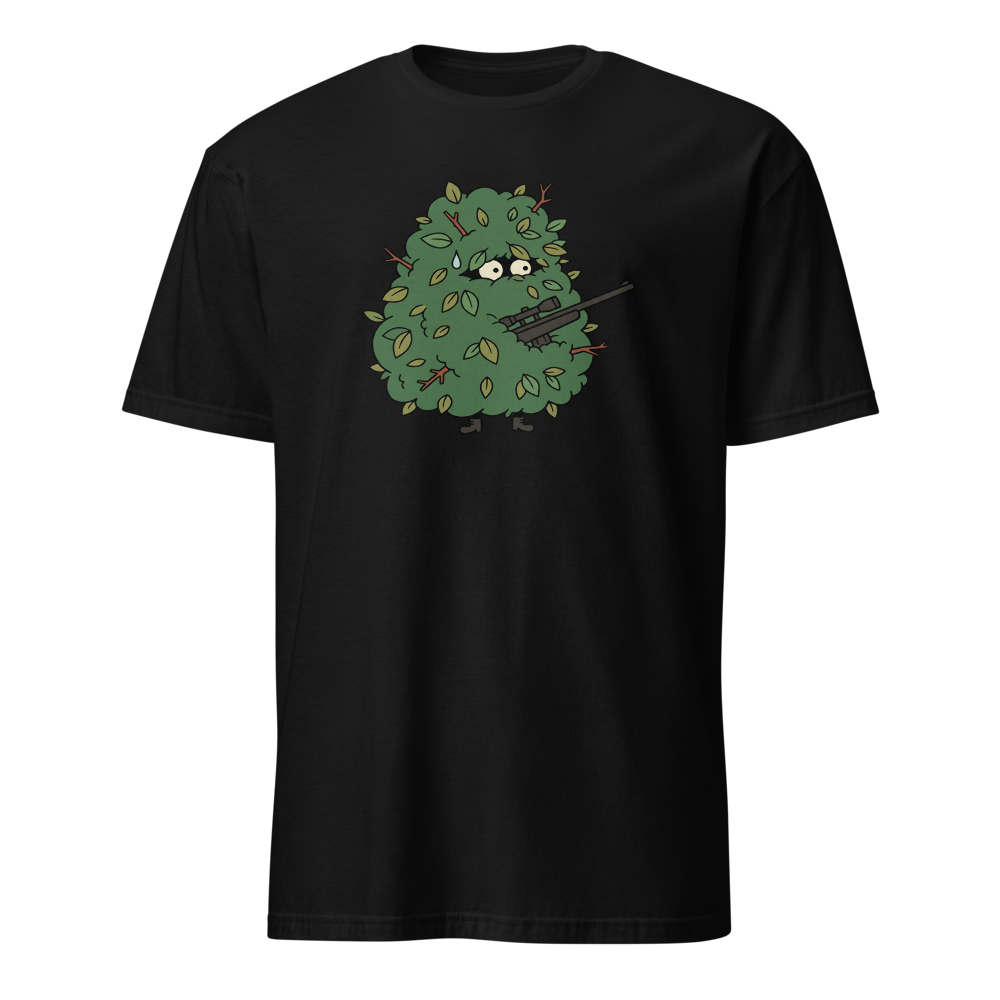 Bush Camper Sniper Battle Royale Gamer Tee — black front view